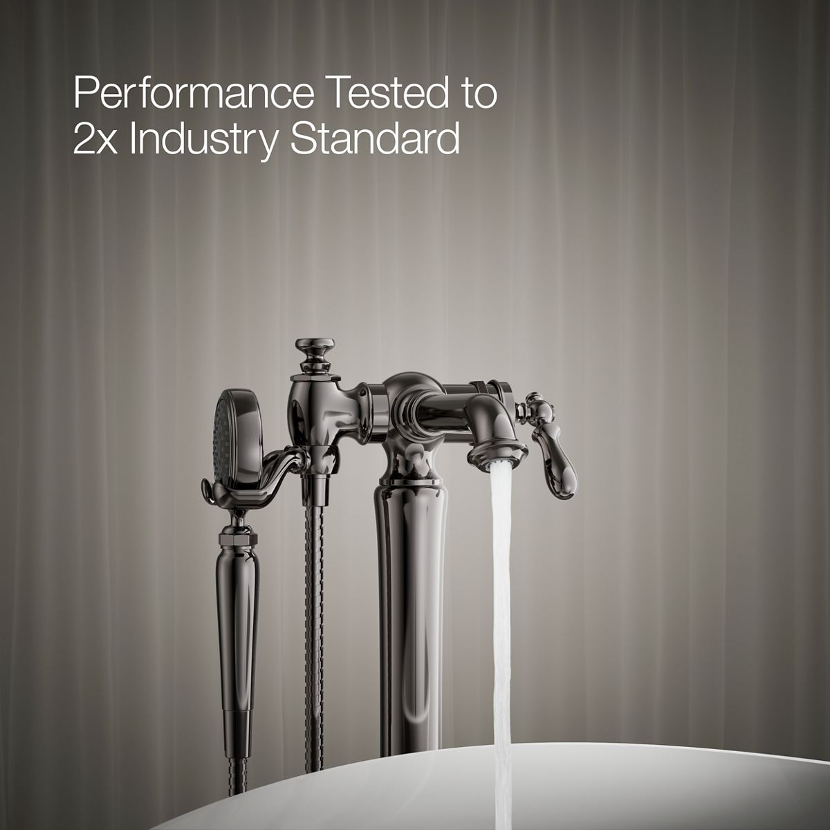 30342-artifacts-floor-mount-bath-filler-trim-with-handshower-34.jpg Artifacts® Floor-mount bath filler trim with handshower
