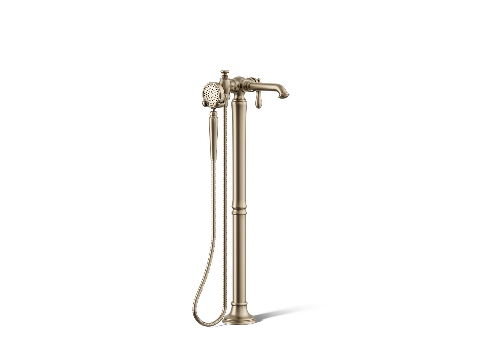 30342-artifacts-floor-mount-bath-filler-trim-with-handshower-5.jpg Artifacts® Floor-mount bath filler trim with handshower