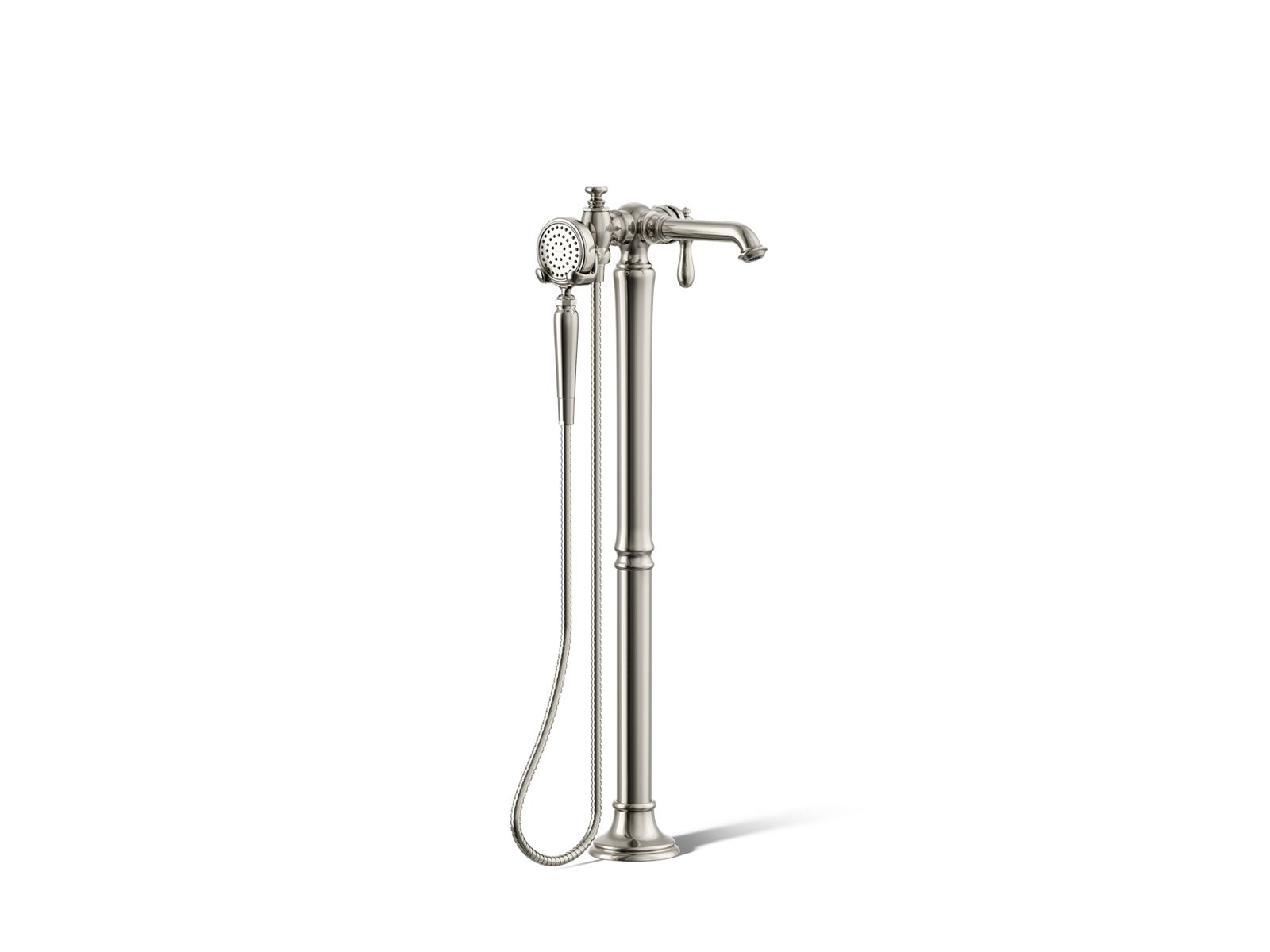 30342-artifacts-floor-mount-bath-filler-trim-with-handshower-6.jpg Artifacts® Floor-mount bath filler trim with handshower