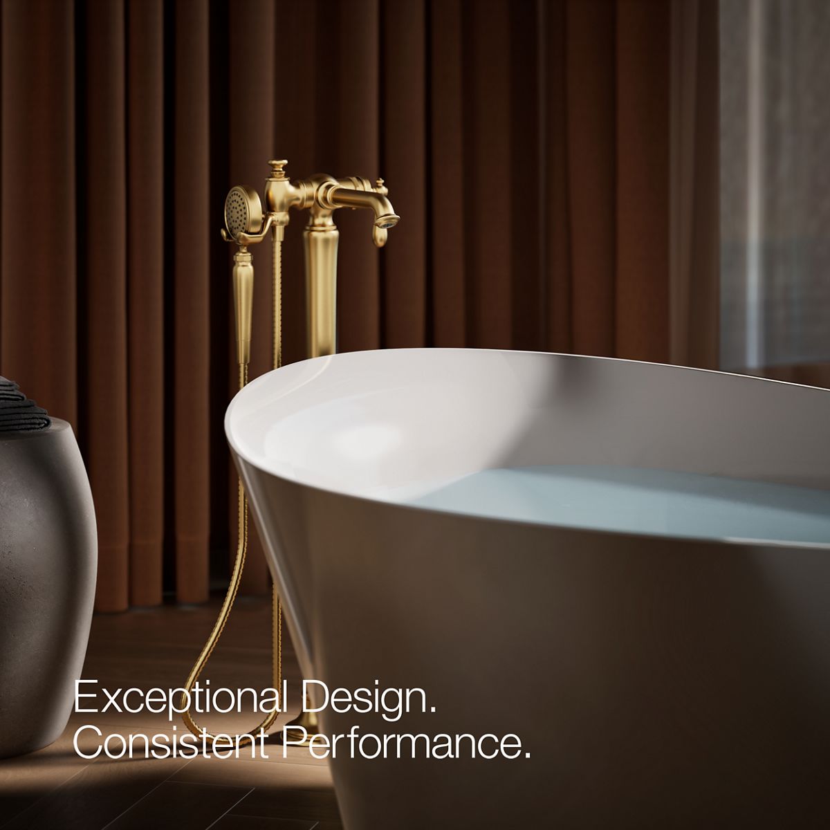 30342-artifacts-floor-mount-bath-filler-trim-with-handshower-70.jpg Artifacts® Floor-mount bath filler trim with handshower