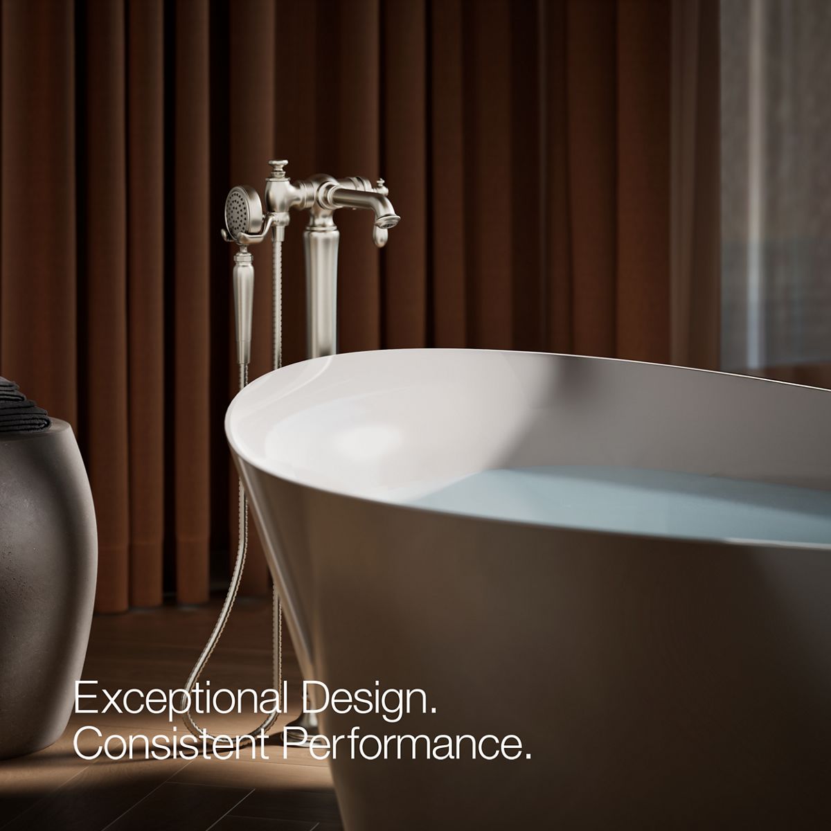 30342-artifacts-floor-mount-bath-filler-trim-with-handshower-71.jpg Artifacts® Floor-mount bath filler trim with handshower