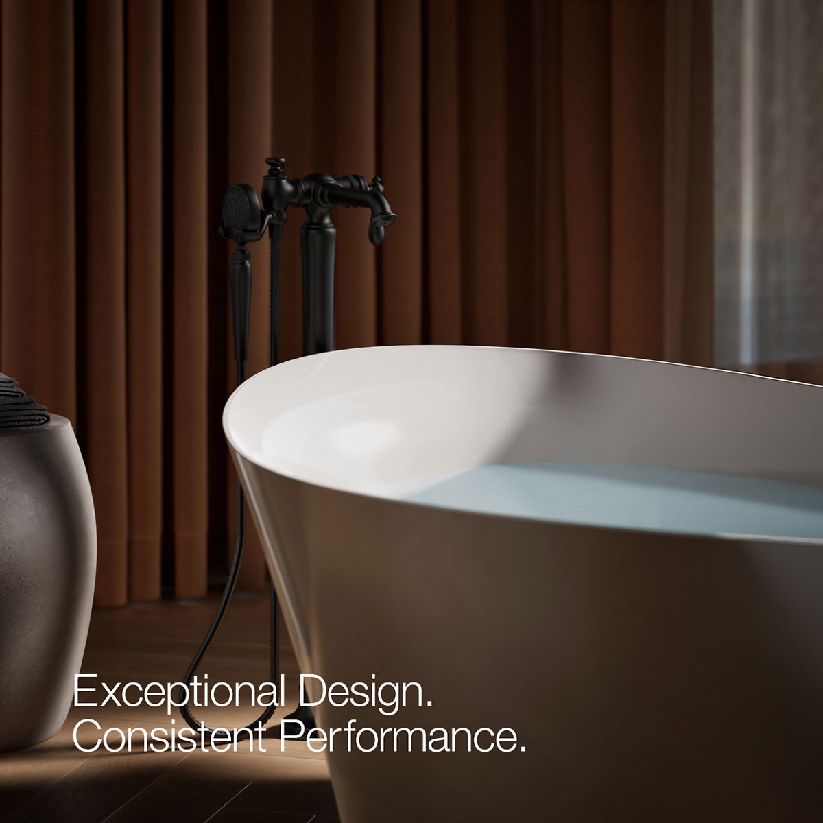 30342-artifacts-floor-mount-bath-filler-trim-with-handshower-74.jpg Artifacts® Floor-mount bath filler trim with handshower