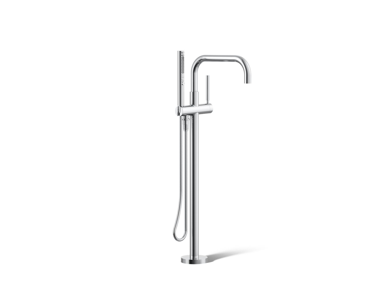 Purist® Floor-mount bath filler trim with handshower