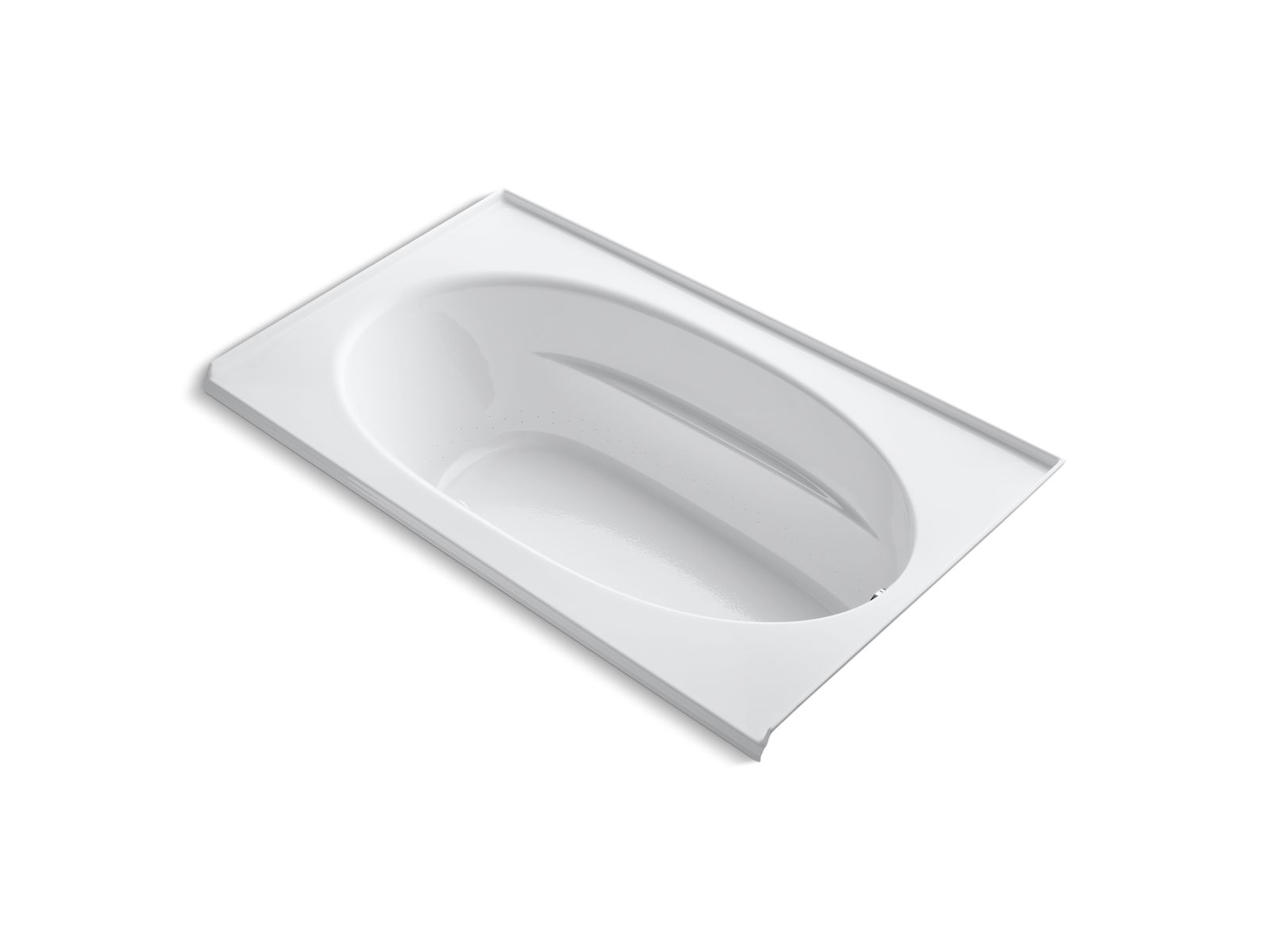 Windward® 72" x 42" alcove BubbleMassage™ air bath with integral flange and right-hand drain