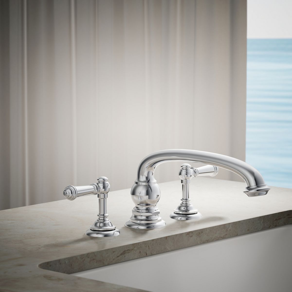 30468-artifacts-deck-mount-bath-faucet-handle-trim-with-lever-design-11.jpg Artifacts® Deck-mount bath faucet handle trim with Lever design