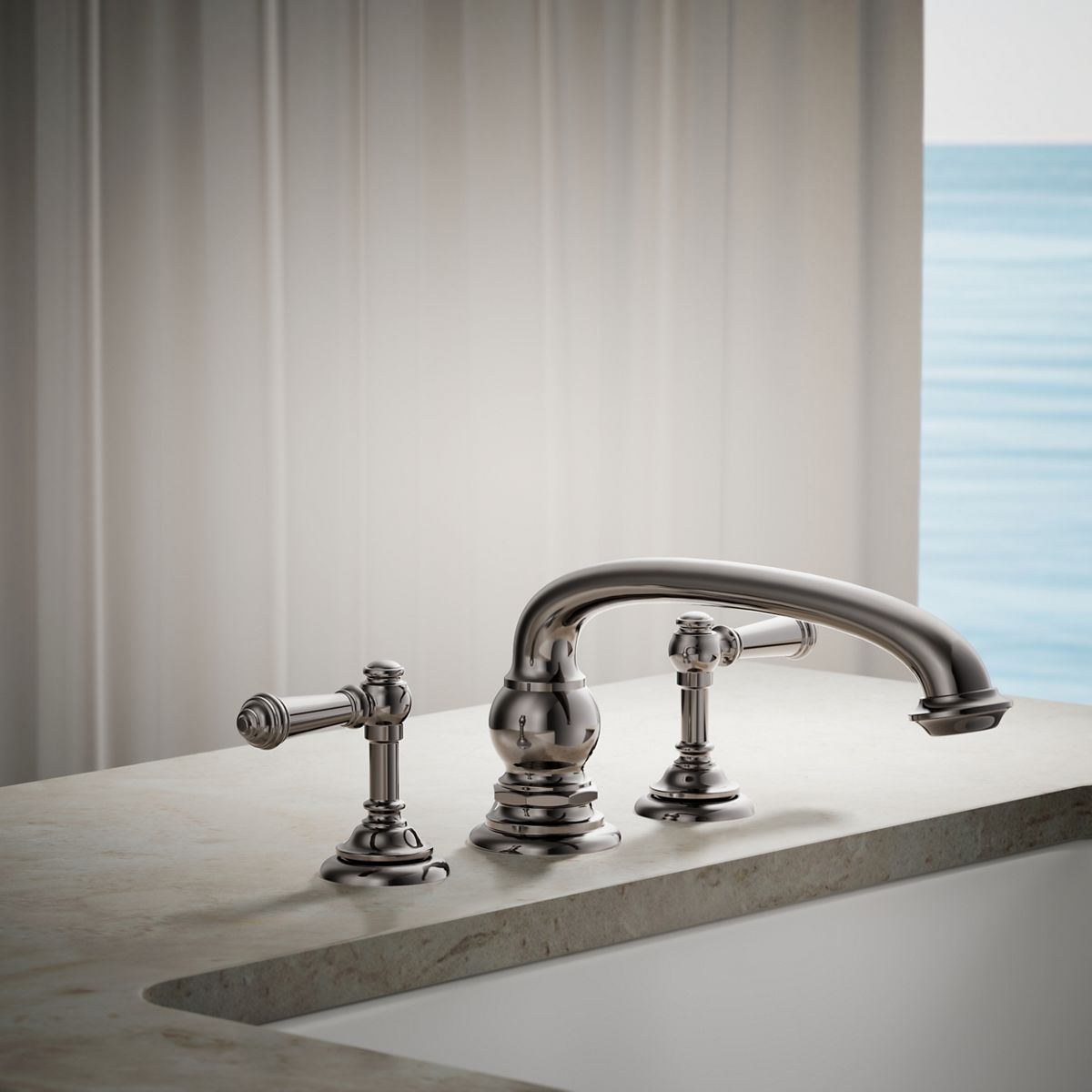 30468-artifacts-deck-mount-bath-faucet-handle-trim-with-lever-design-17.jpg Artifacts® Deck-mount bath faucet handle trim with Lever design