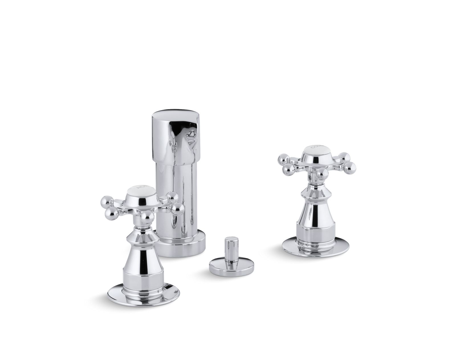 Antique Vertical spray bidet faucet with six-prong handles