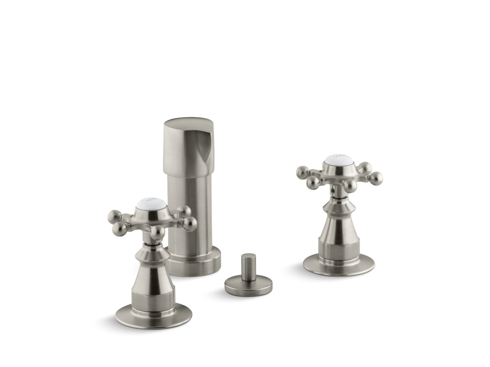 Antique Vertical spray bidet faucet with six-prong handles