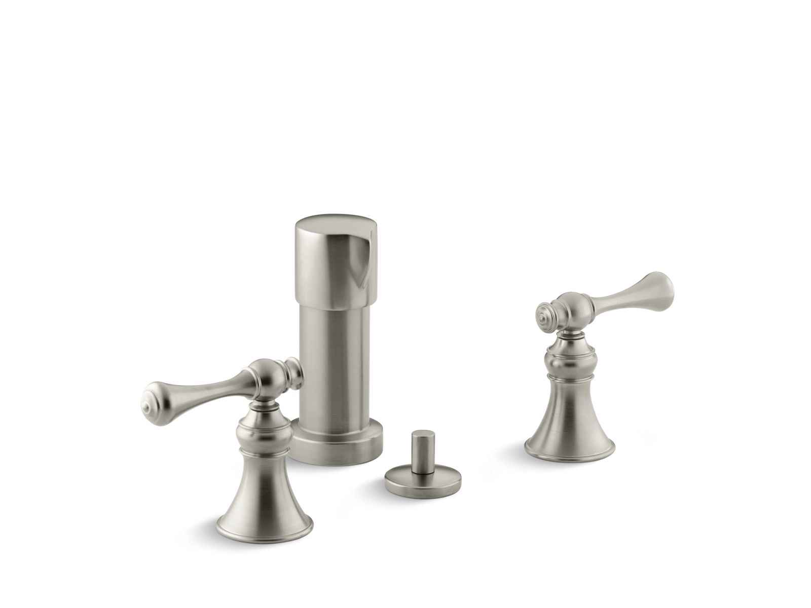 Revival® Vertical spray bidet faucet with traditional lever handles