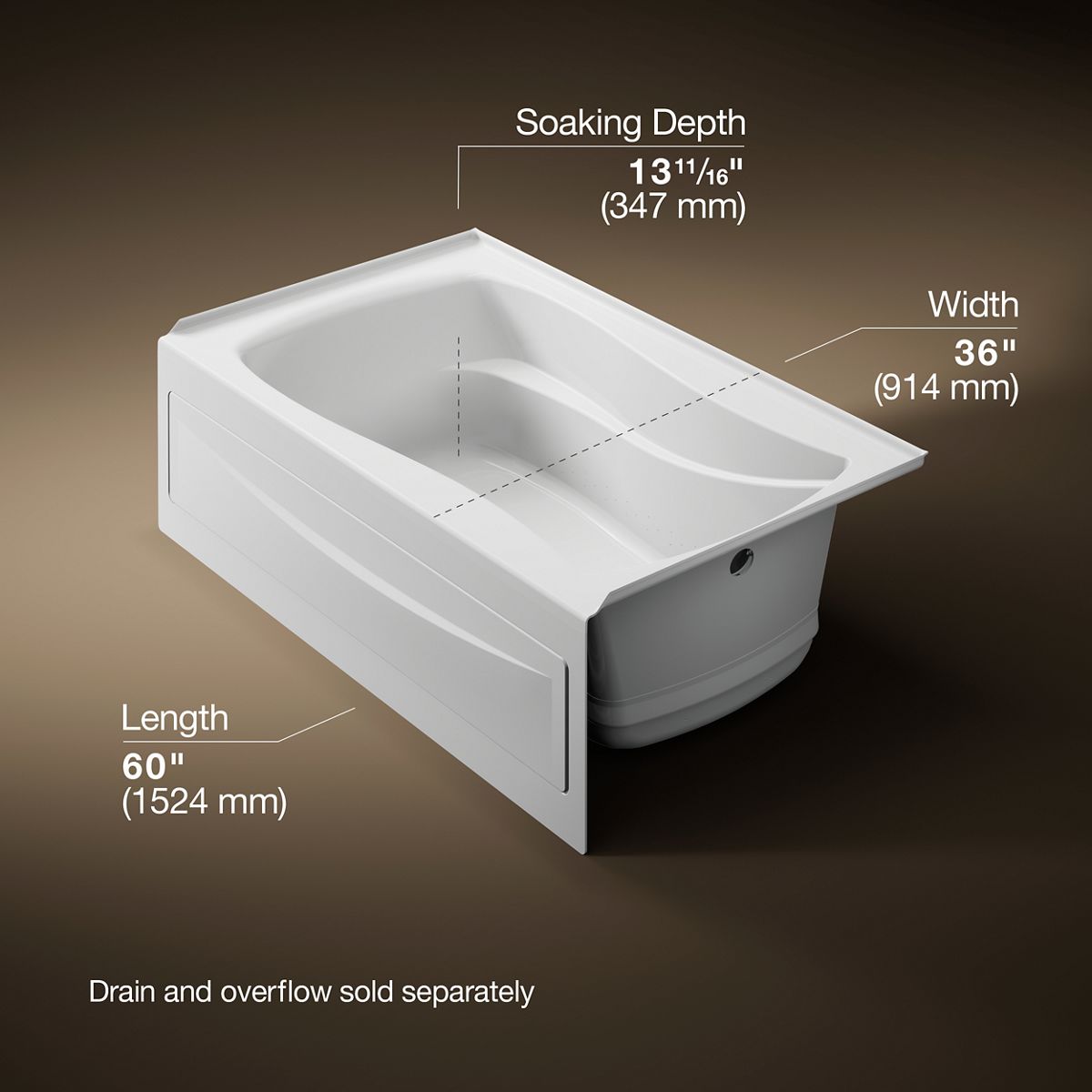 3064-mariposa-60-x-36-alcove-heated-bubblemassage-air-bath-right-drain-4.jpg Mariposa® 60" x 36" alcove Heated BubbleMassage™ air bath, right drain
