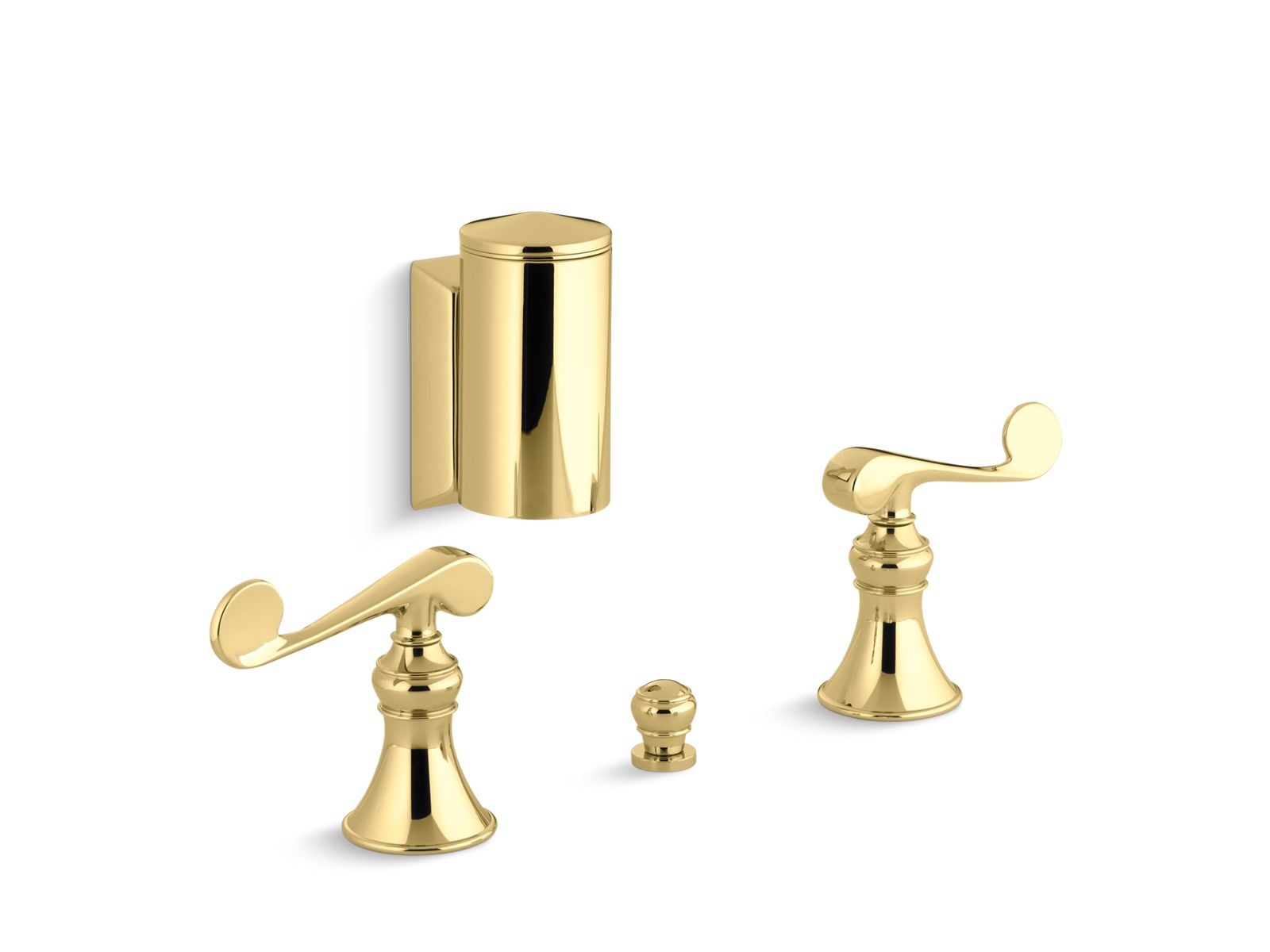 30641-revival-below-the-rim-horizontal-swivel-spray-bidet-faucet-with-scroll-lever-handles-4.jpg Revival® Below-the-rim horizontal swivel spray bidet faucet with scroll lever handles