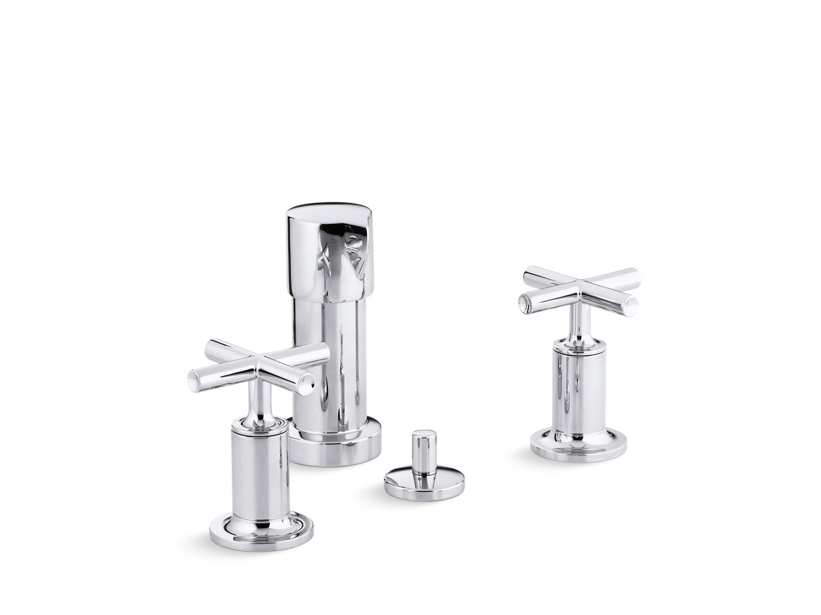 Purist® Vertical spray bidet faucet with cross handles
