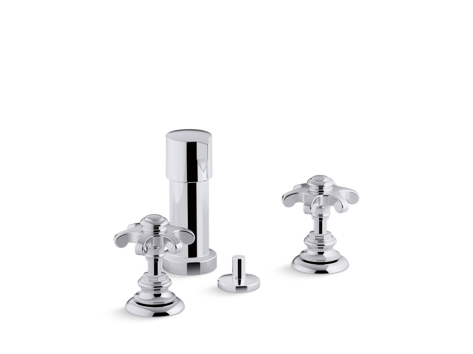 Artifacts® Widespread bidet faucet with prong handles