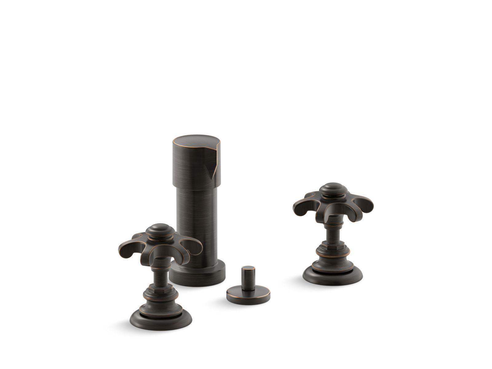 Artifacts® Widespread bidet faucet with prong handles