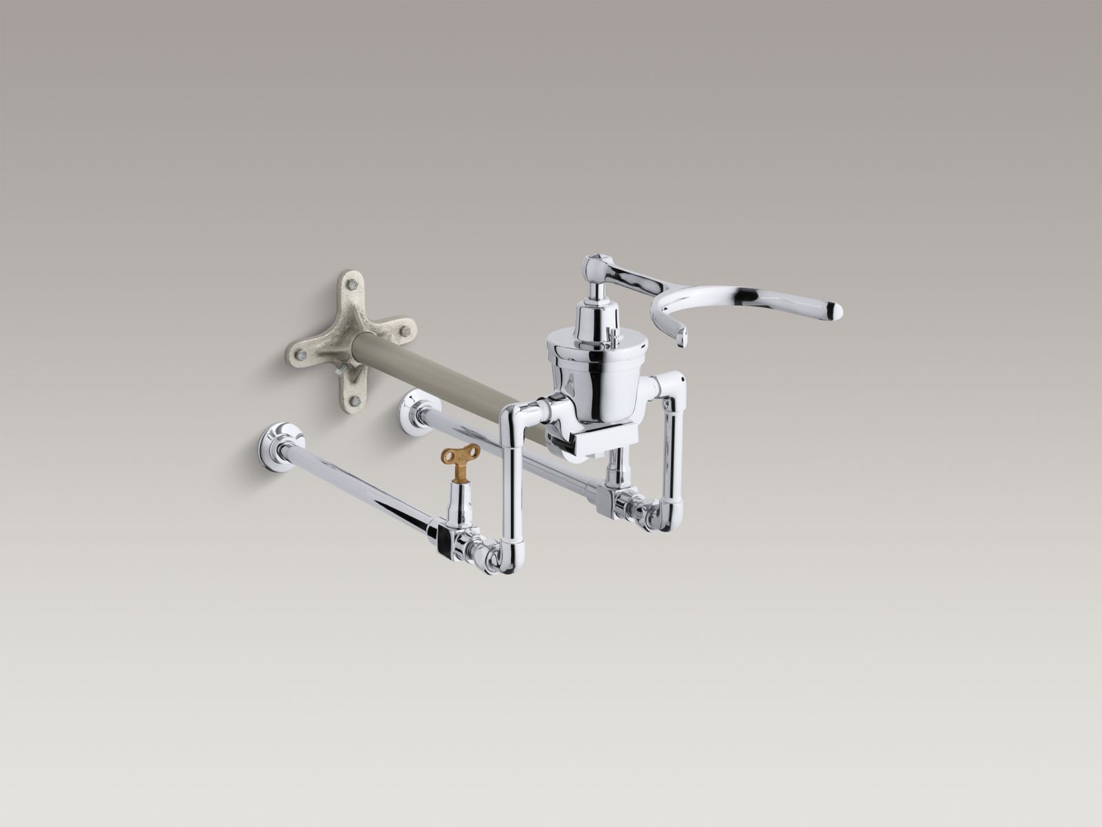 Knee control fitting for 22" x 20" sink