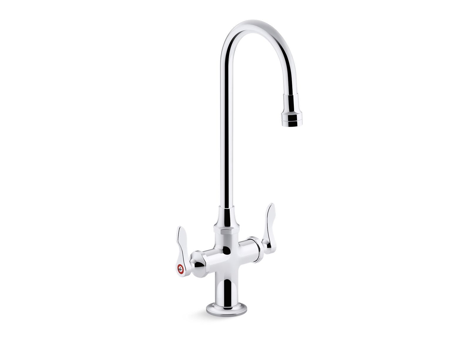 Triton® Bowe® 1.0 gpm monoblock gooseneck bathroom sink faucet with laminar flow and lever handles, drain not included