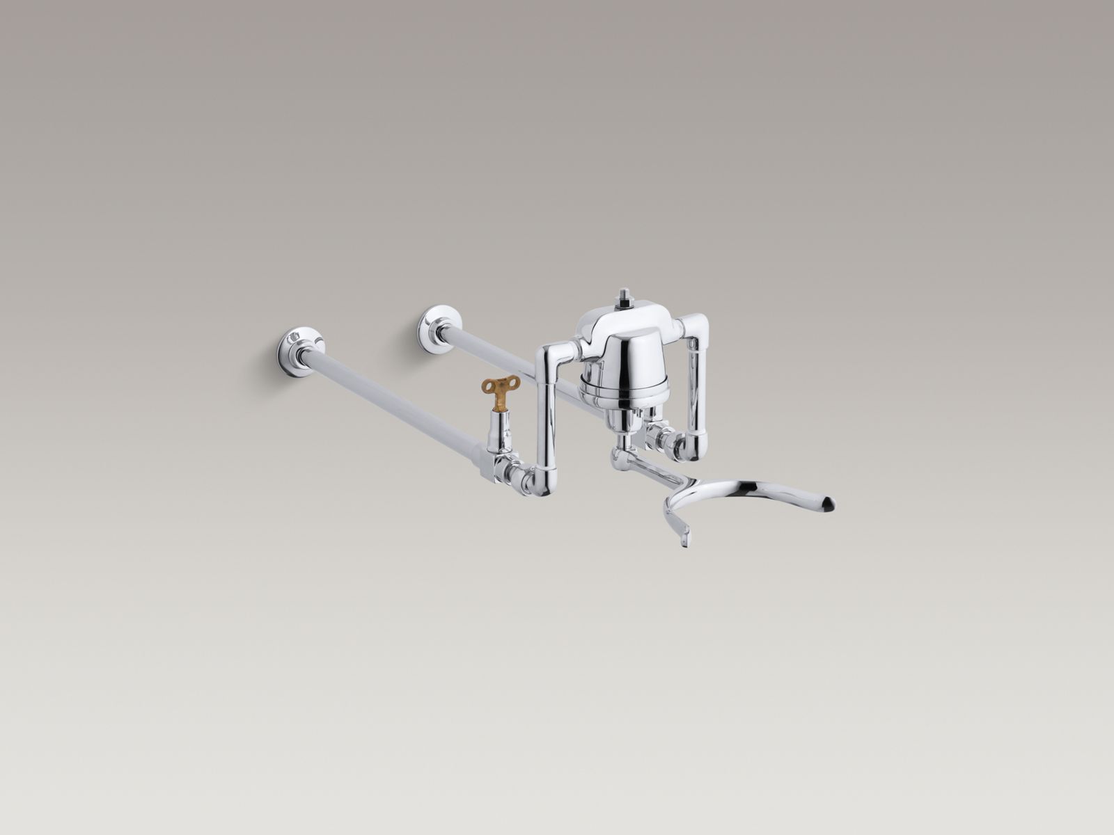 Knee control fitting for 24" x 20" sink