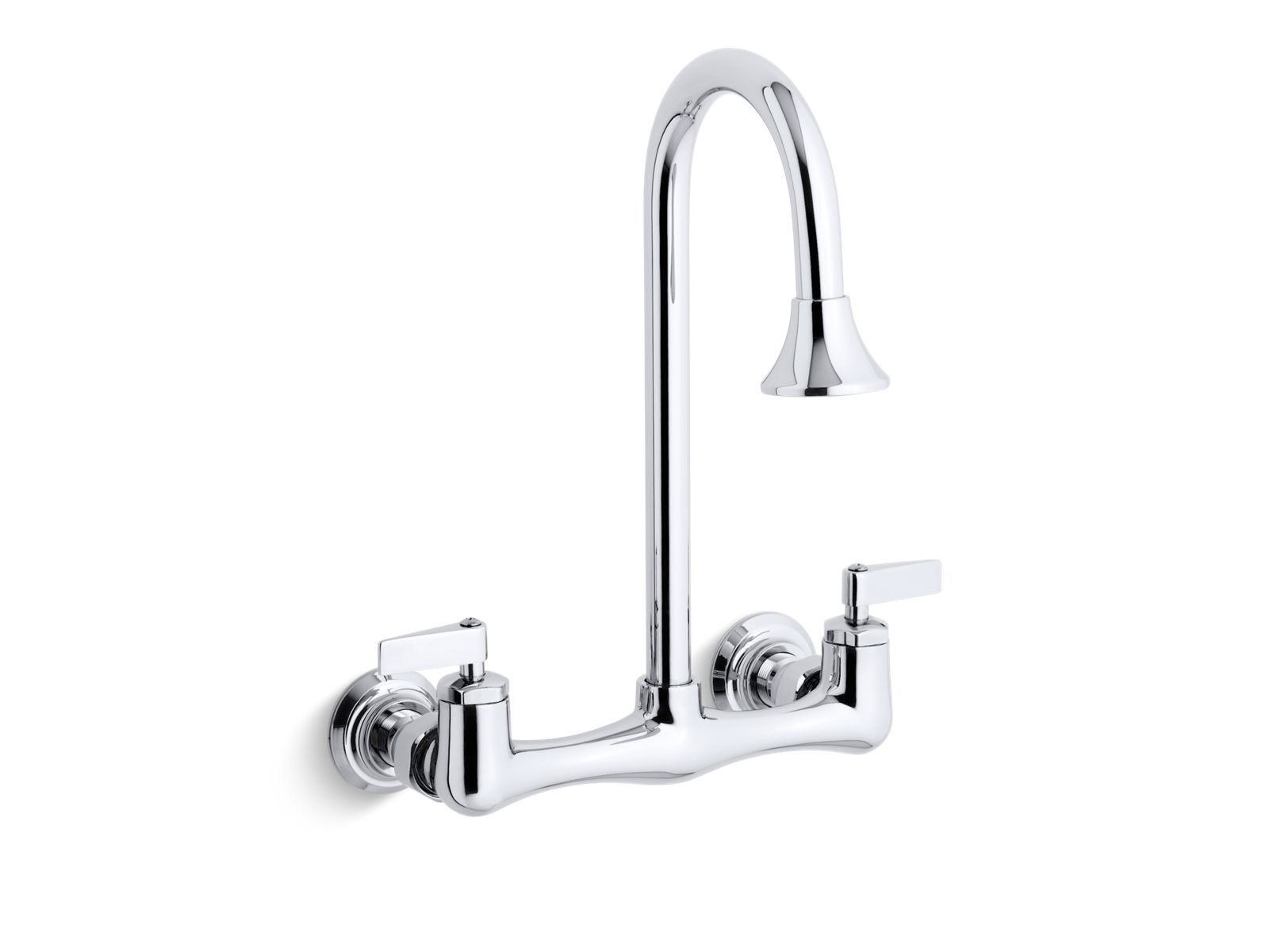 Triton® Double lever handle utility sink faucet with rosespray gooseneck spout