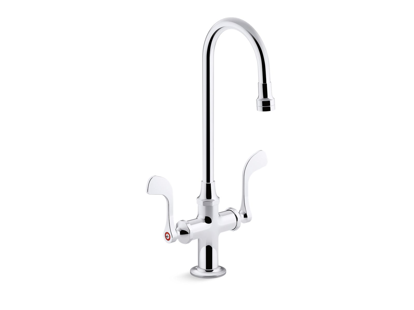 Triton® Bowe® 1.0 gpm monoblock gooseneck bathroom sink faucet with laminar flow and wristblade handles, drain not included
