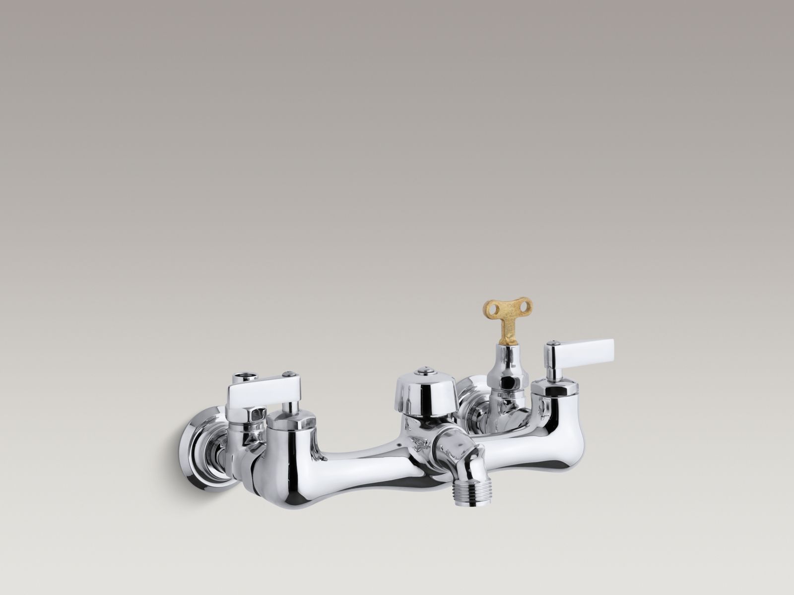 Knoxford(TM) double lever handle service sink faucet with loose-key stops and 2-1/4" vacuum breaker threaded spout