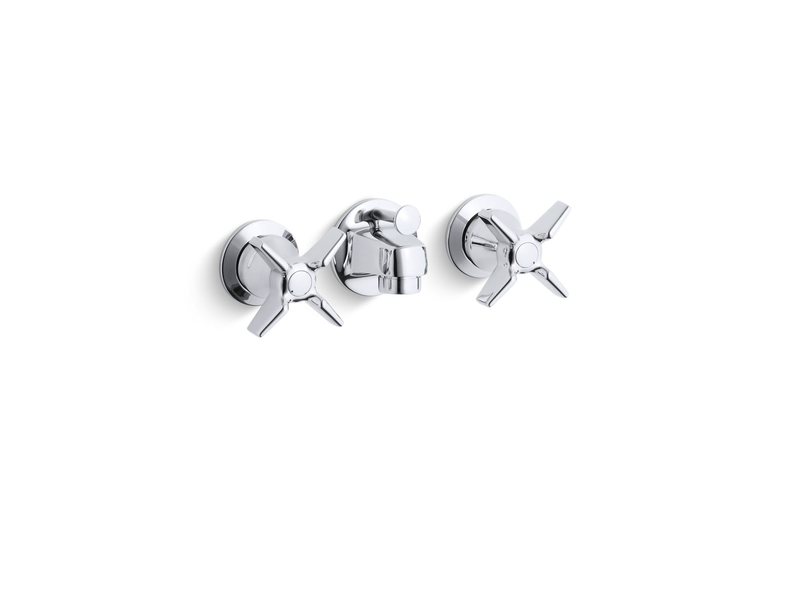 Triton® Shelf-back commercial bathroom sink faucet with pop-up drain and cross handles