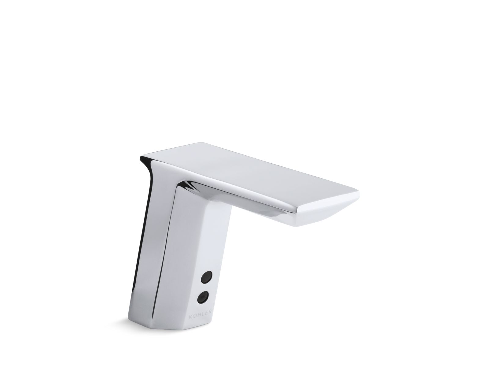 Geometric Touchless single-hole lavatory faucet with Insight™ sensor technology and temperature mixer, DC-powered, 0.5 gpm
