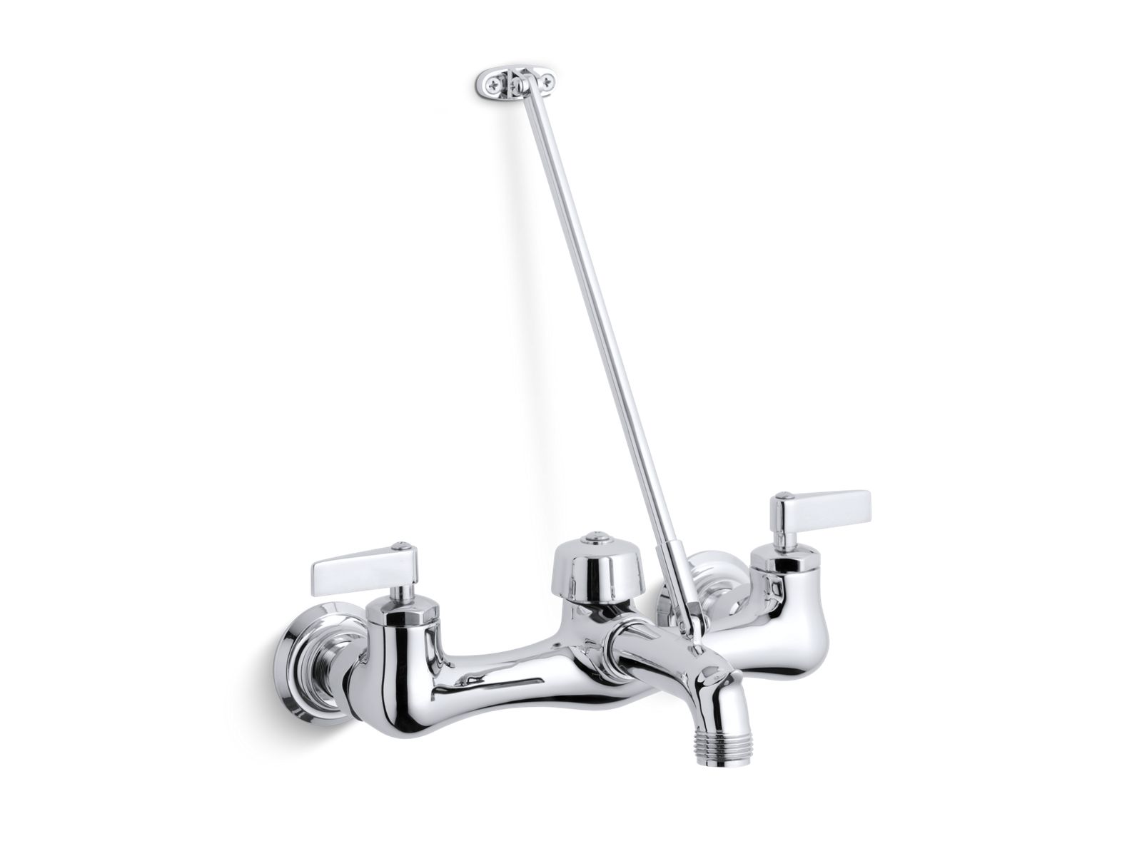 Kinlock™ Double lever handle service sink faucet with top-mount wall brace
