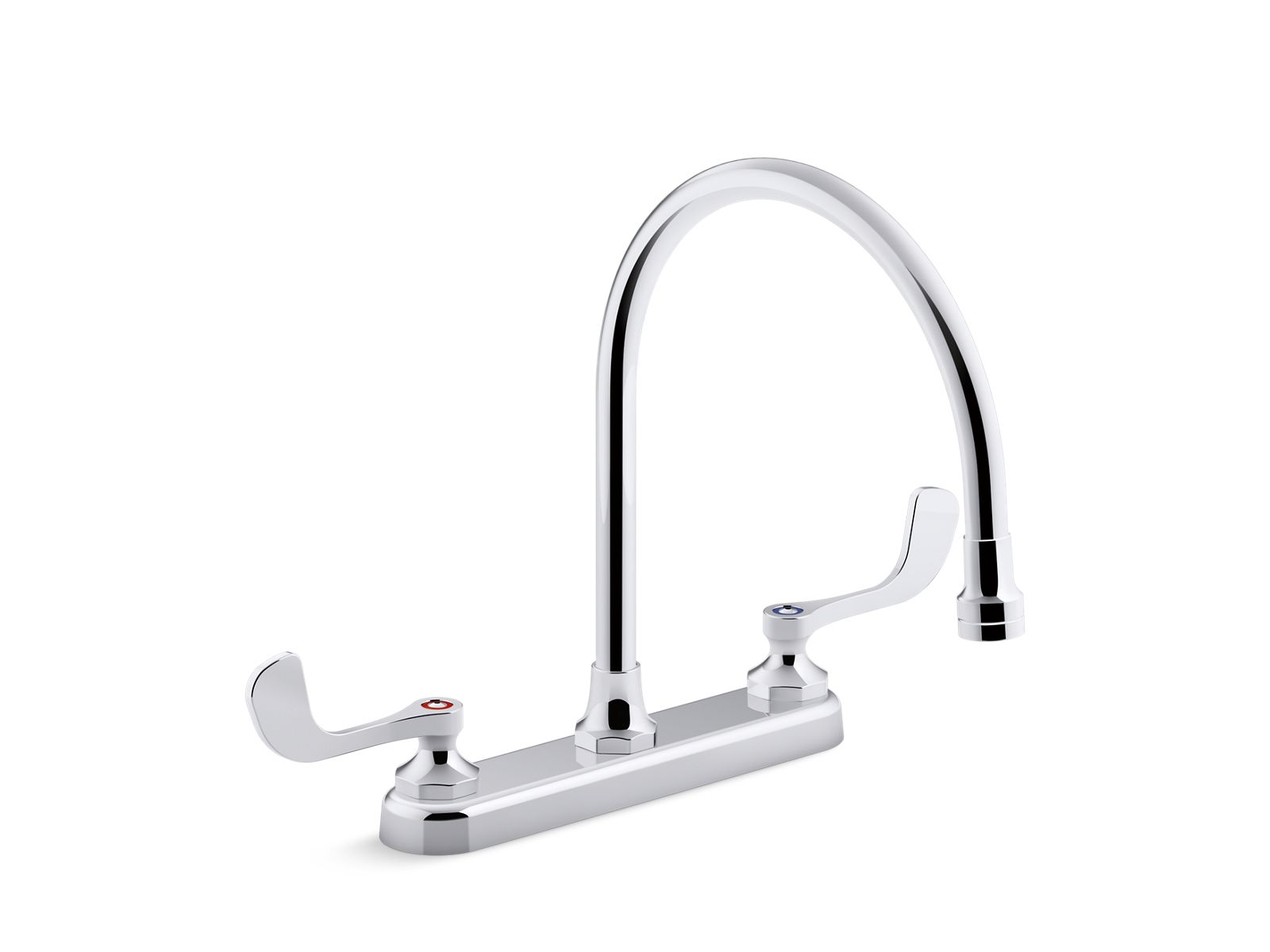 31469-triton-bowe-1-5-gpm-kitchen-sink-faucet-with-9-5-16-gooseneck-spout-aerated-flow-and-wristblade-handles-1.jpg Triton® Bowe® 1.5 gpm kitchen sink faucet with 9-5/16" gooseneck spout, aerated flow and wristblade handles