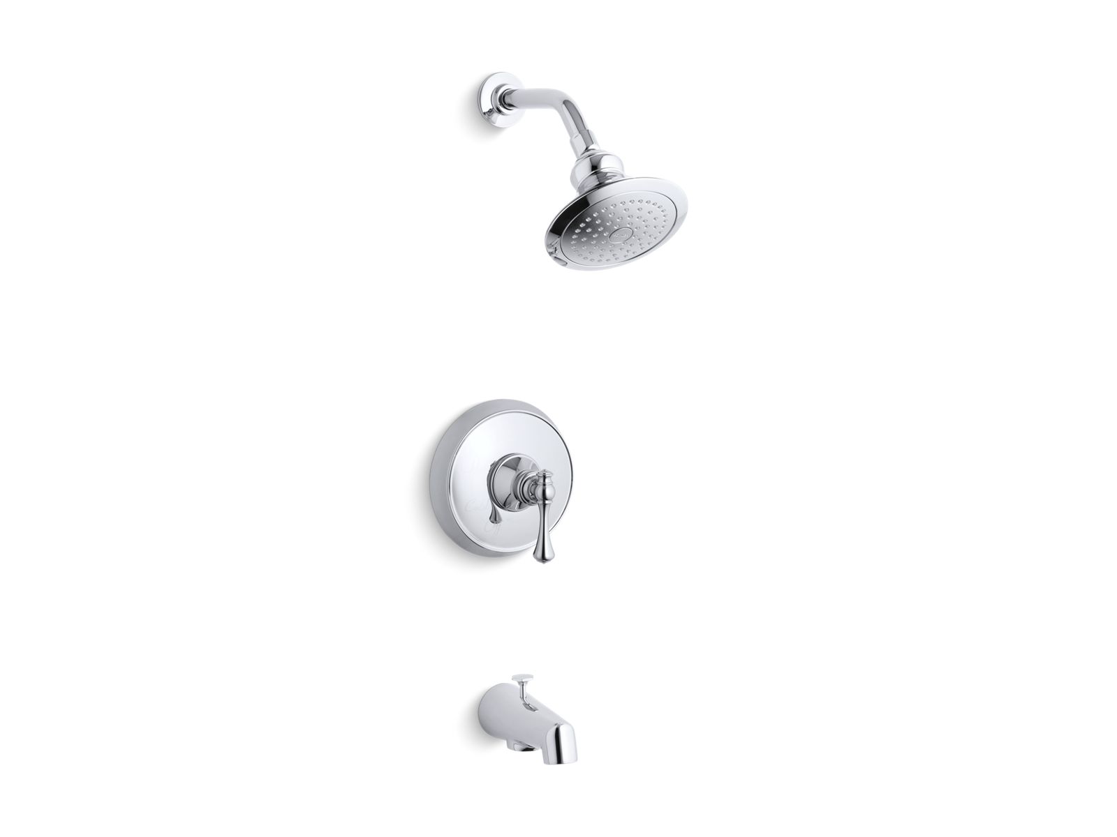 Revival(R) Rite-Temp(R) pressure-balancing bath and shower faucet trim with traditional lever handle