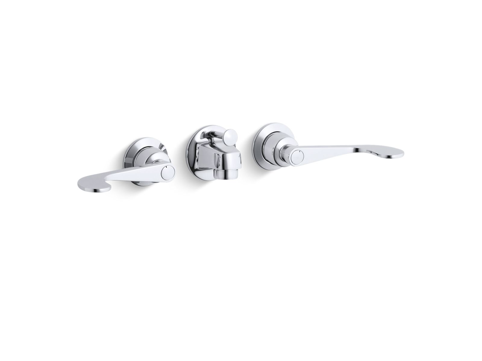 Triton® Shelf-back commercial bathroom sink faucet with pop-up drain and wristblade lever handles