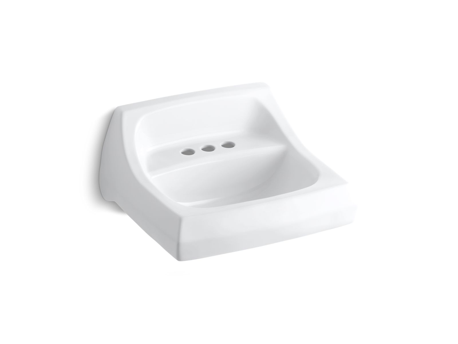 Kingston™ 21-1/4" x 18-1/8" wall-mount/concealed arm carrier bathroom sink with 4" centerset faucet holes