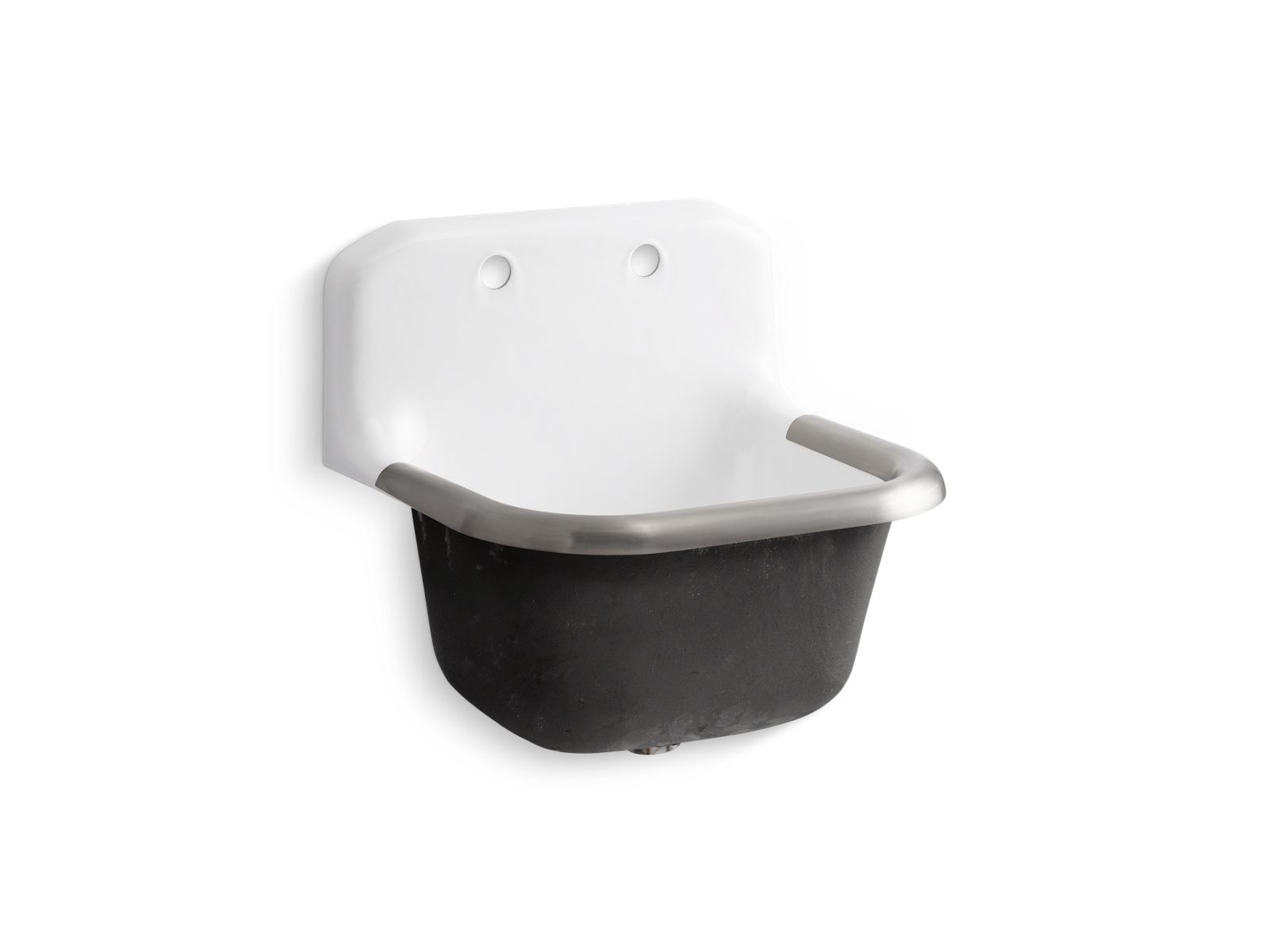 Bannon™ 24" x 20-1/4" wall-mount or P-trap mount service sink with rim guard and back drilled on 8" centers