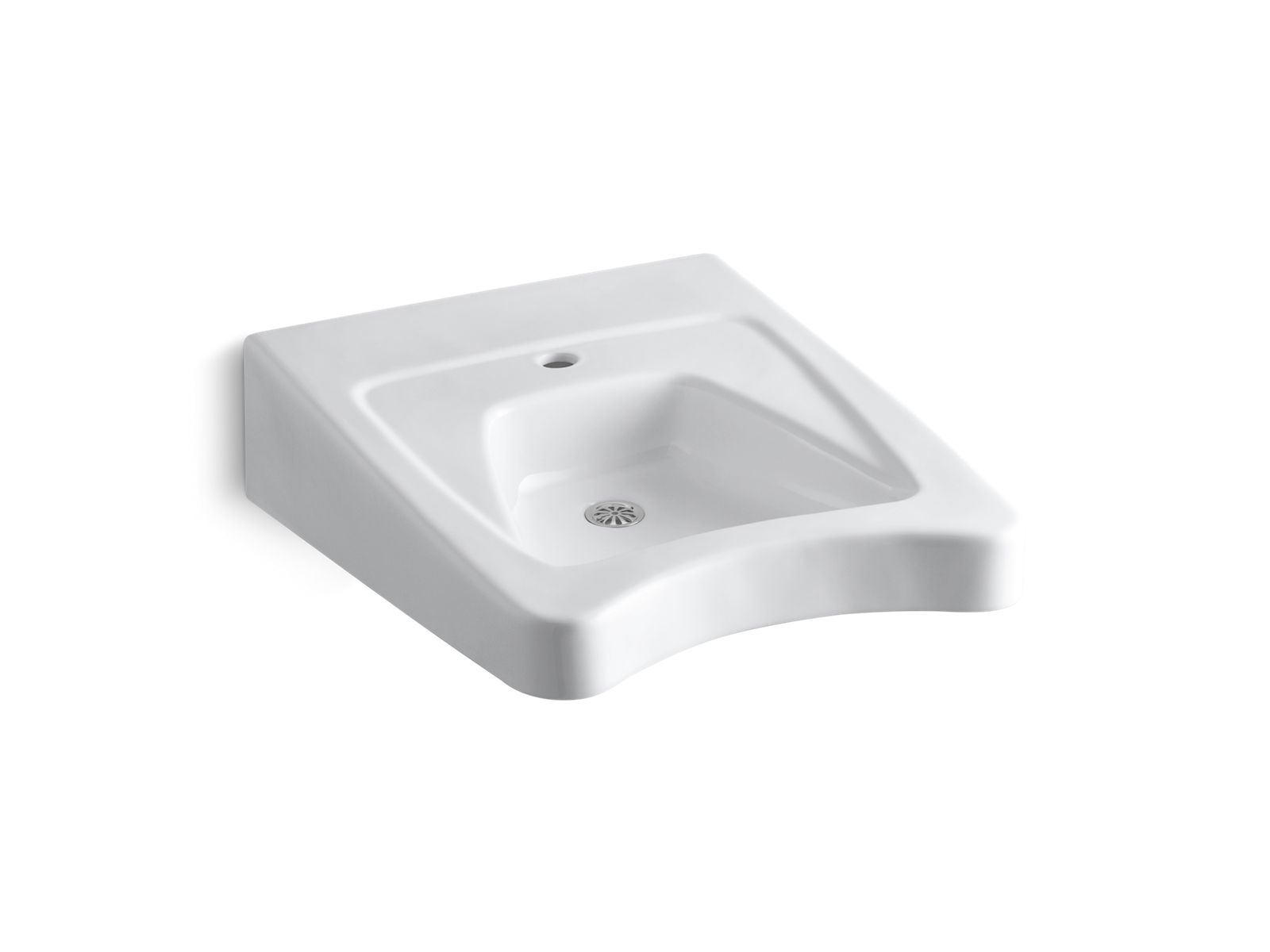Morningside™ 20" x 27" wall-mount/concealed arm carrier wheelchair bathroom sink with single faucet hole