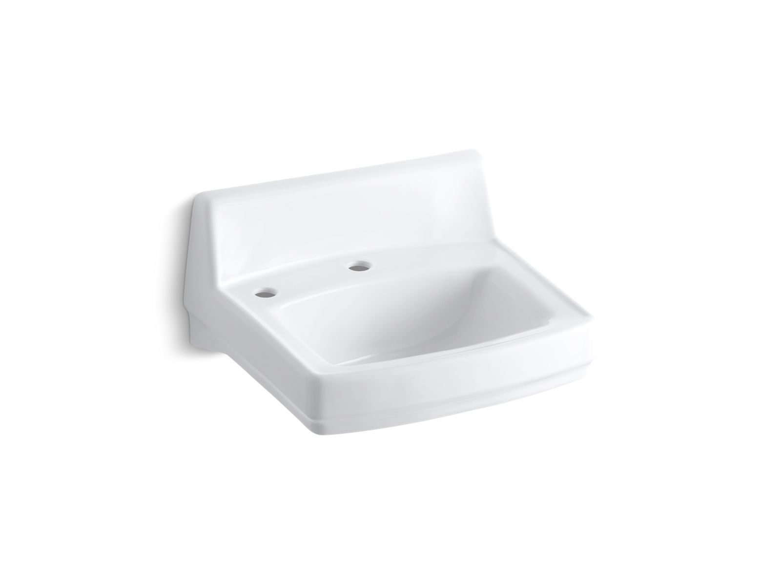 Greenwich™ 20-3/4" x 18-1/4" wall-mount/concealed arm carrier bathroom sink with single faucet hole and left-hand soap dispenser hole