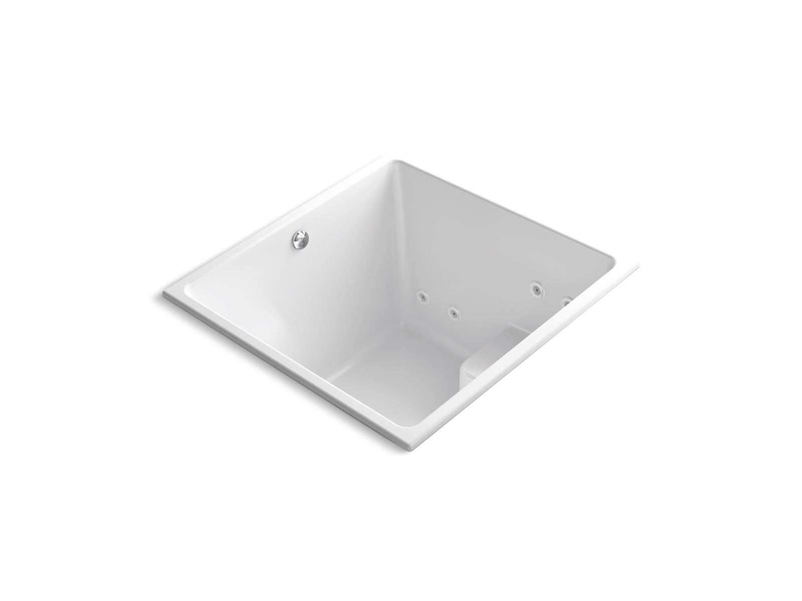Underscore® 48" x 48" Heated BubbleMassage™ air bath with whirlpool, center drain