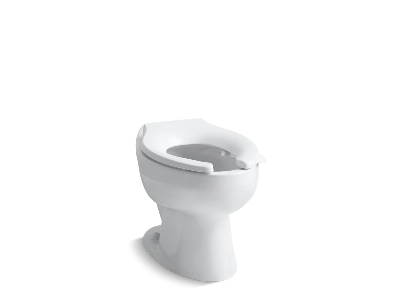 Wellcomme™ 1.28 or 1.6 gpf flushometer valve elongated toilet bowl with rear inlet and bedpan lugs, requires seat