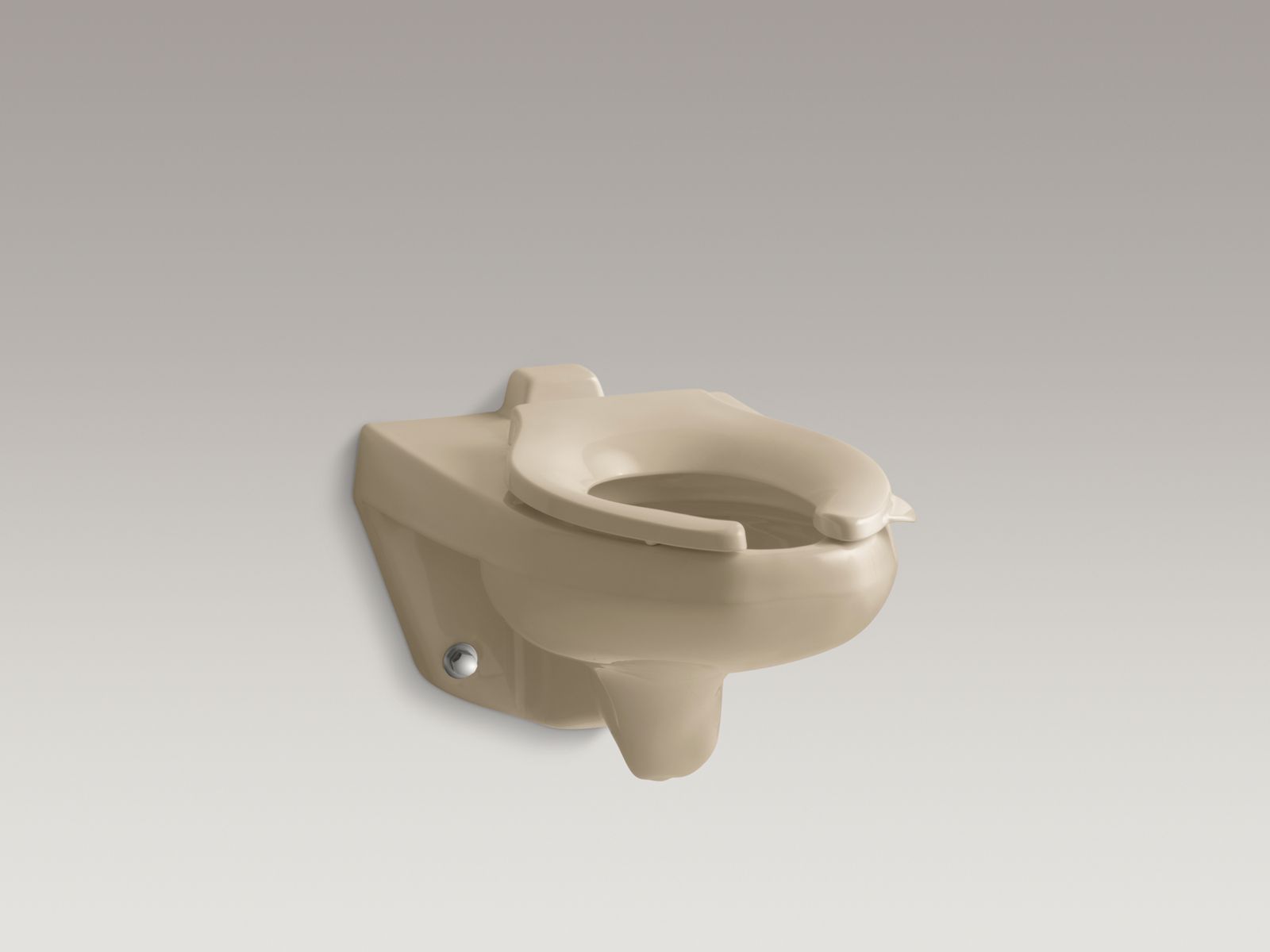 Kingston(TM) wall-mounted 1.6 gpf flushometer valve toilet bowl with rear inlet, requires seat