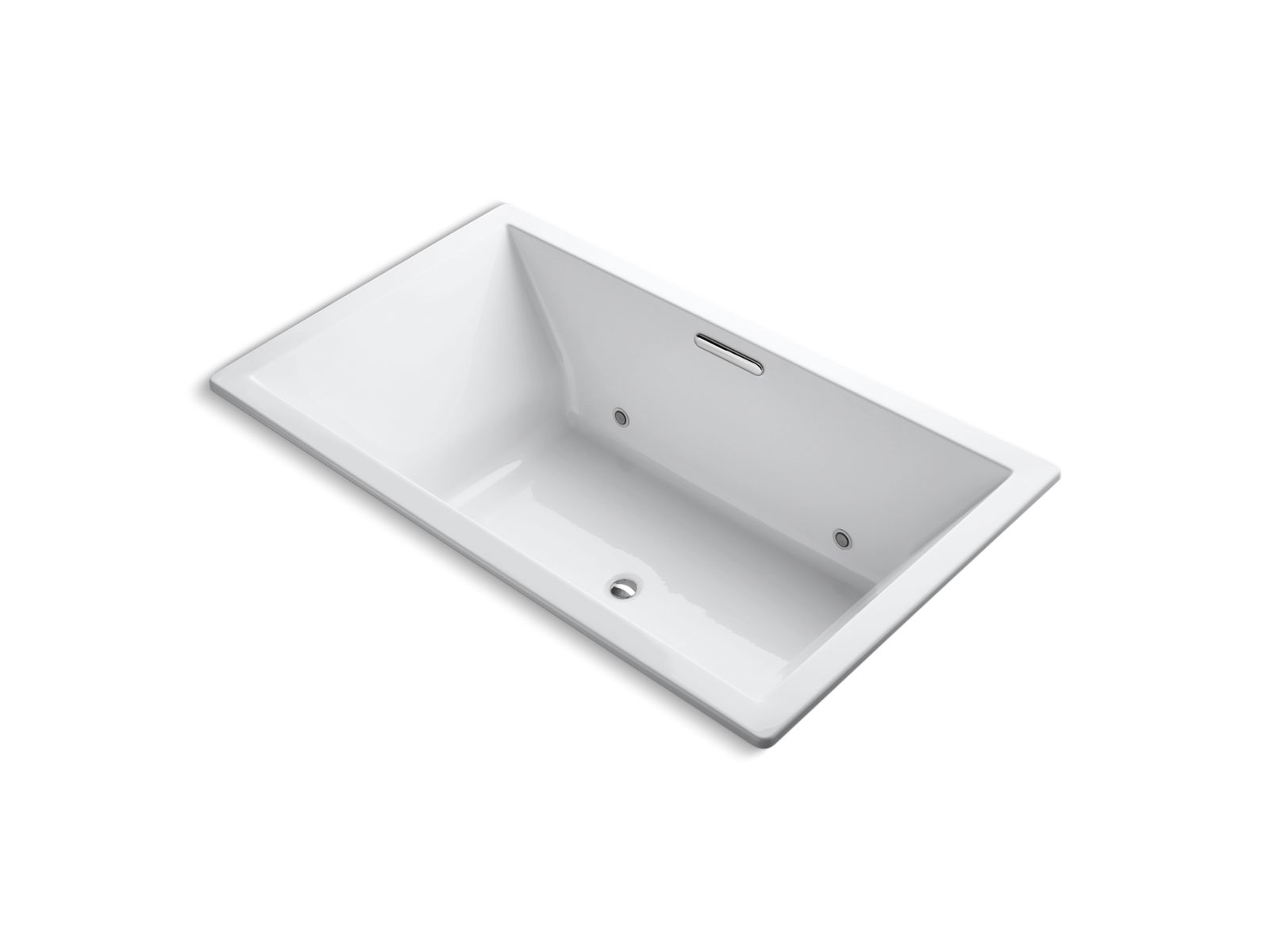 Underscore® 72" x 42" drop-in VibrAcoustic® bath with chromatherapy and center drain