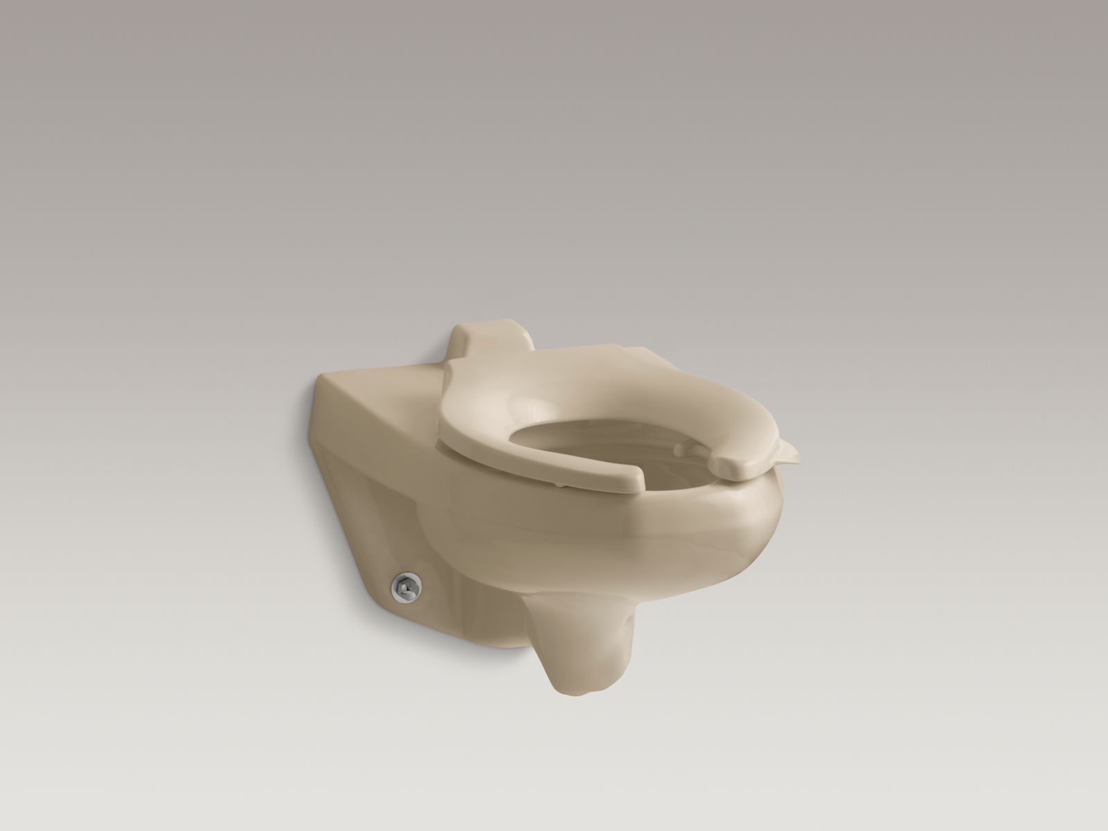 Kingston(TM) wall-mounted 1.6 gpf flushometer valve toilet bowl with rear inlet and bedpan lugs, requires seat