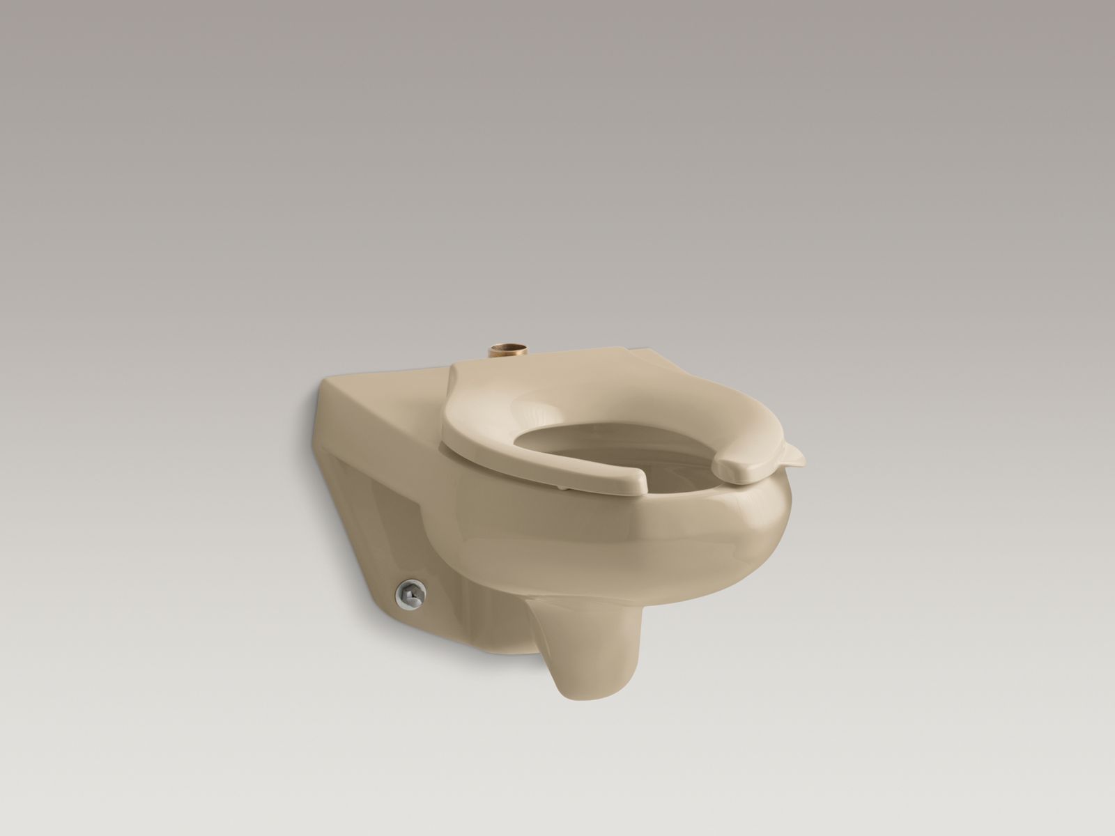 Kingston(TM) wall-mounted 1.6 gpf flushometer valve toilet bowl with top inlet and bedpan lugs, requires seat