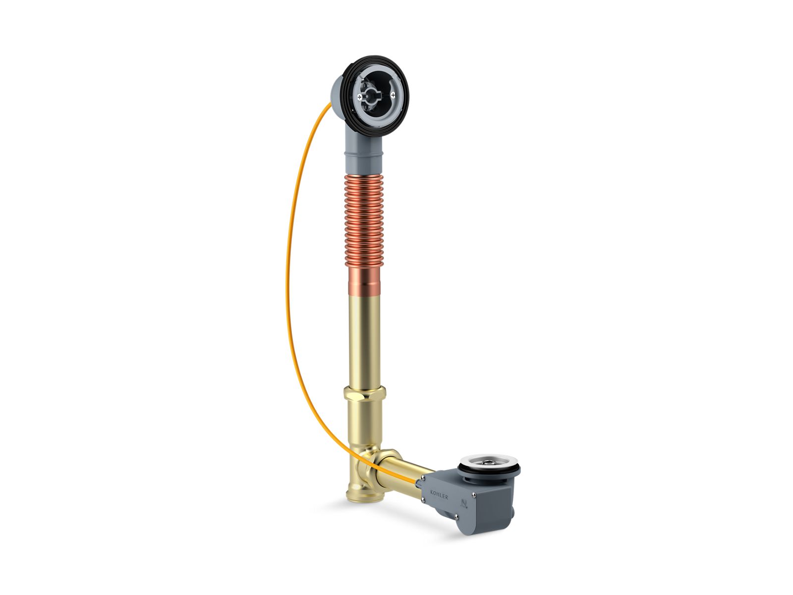 PureFlo™ Rough-in cable bath drain, brass, 30" cable