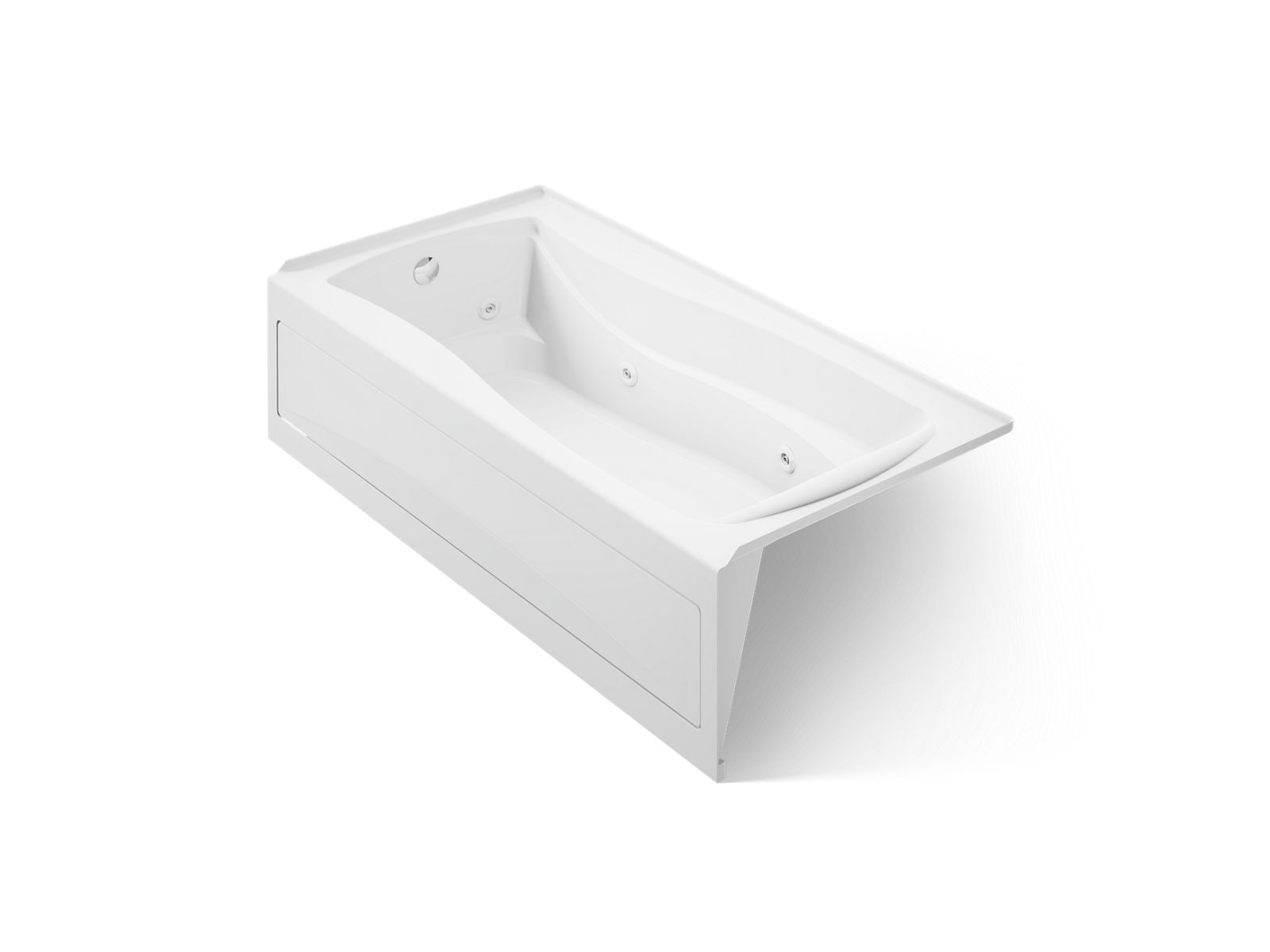 Mariposa® 72" x 36" alcove whirlpool bath, left drain