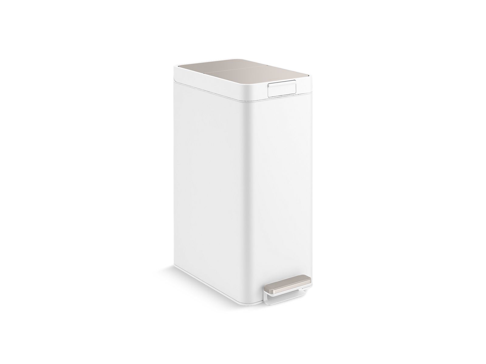 13-gallon stainless steel slim step trash can with bifold lid
