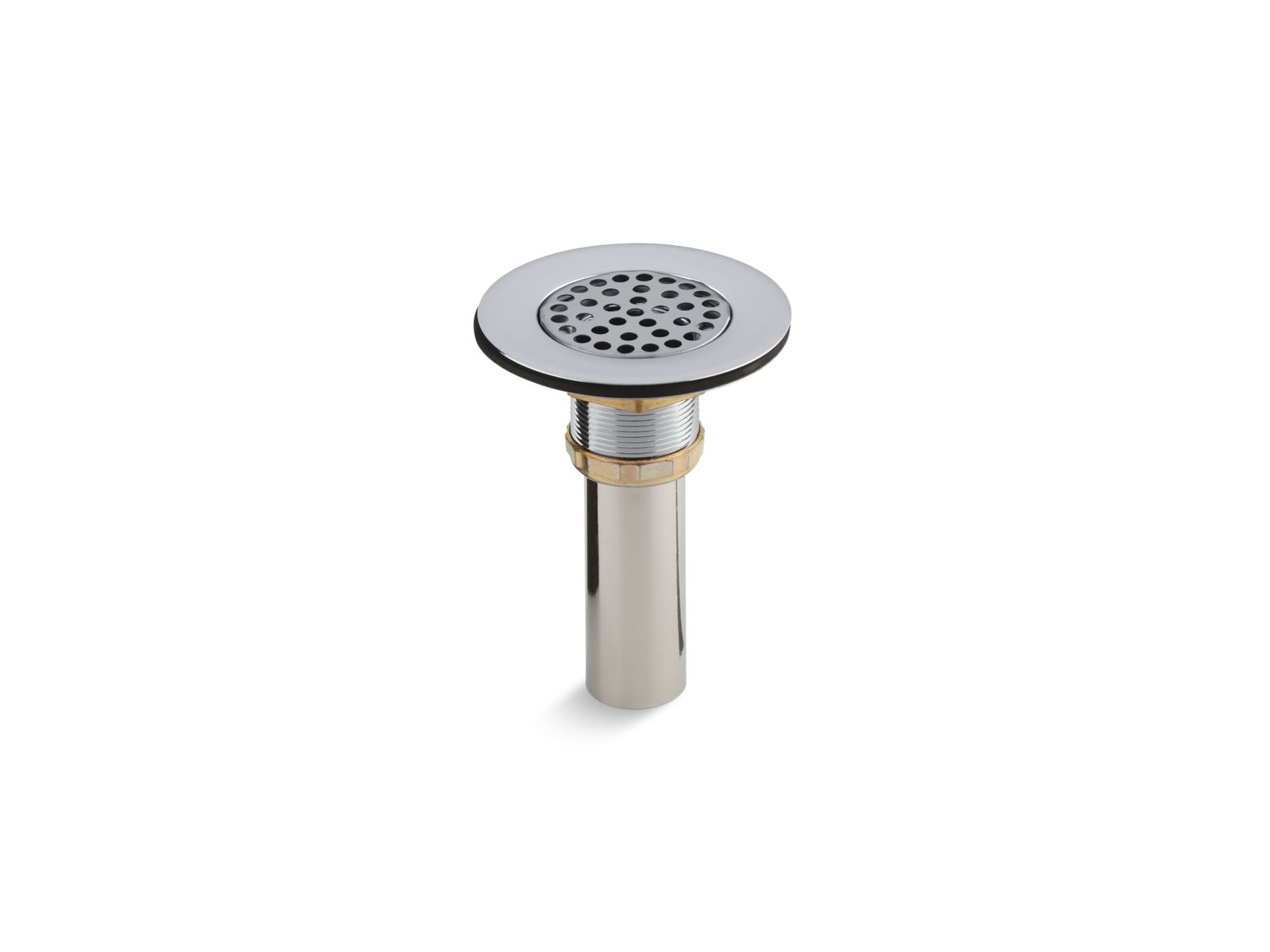 Brass sink drain and strainer with tailpiece for 3-1/2" to 4" outlet