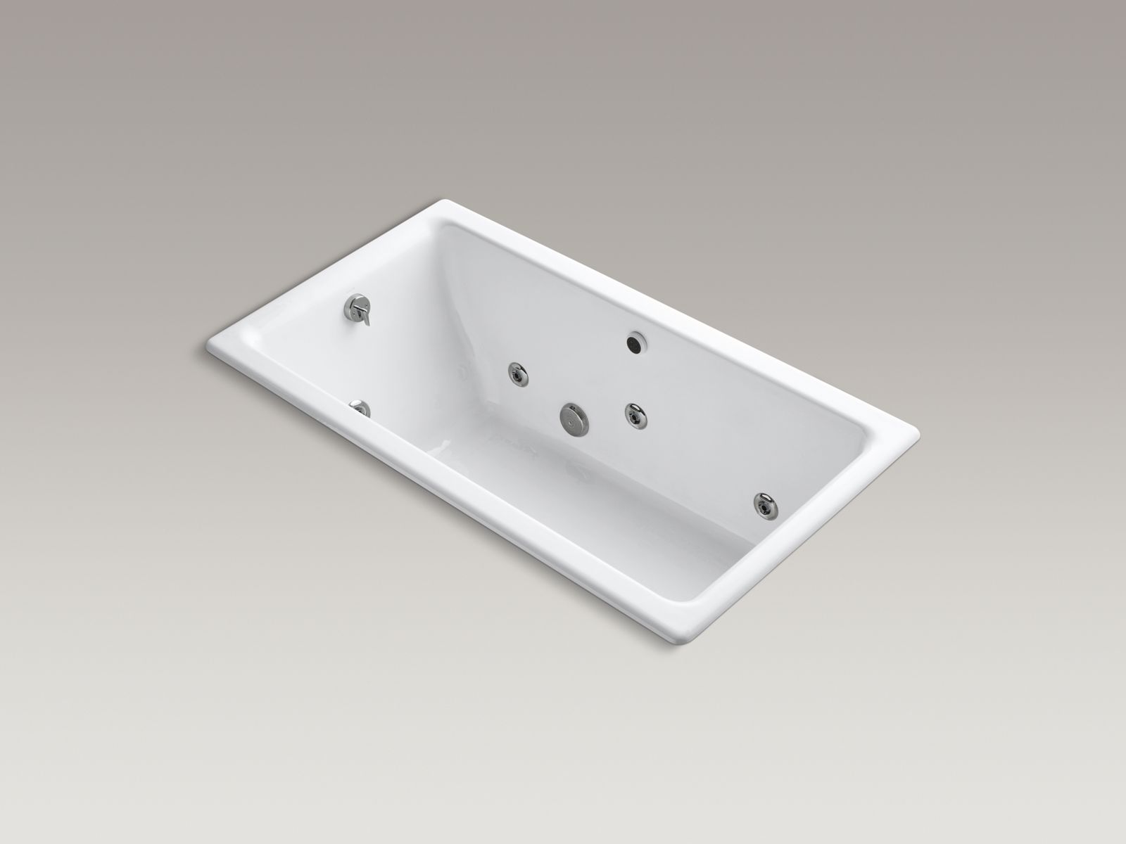 Kathryn(R) 66" x 36" drop-in whirlpool with reversible drain and heater without jet trim