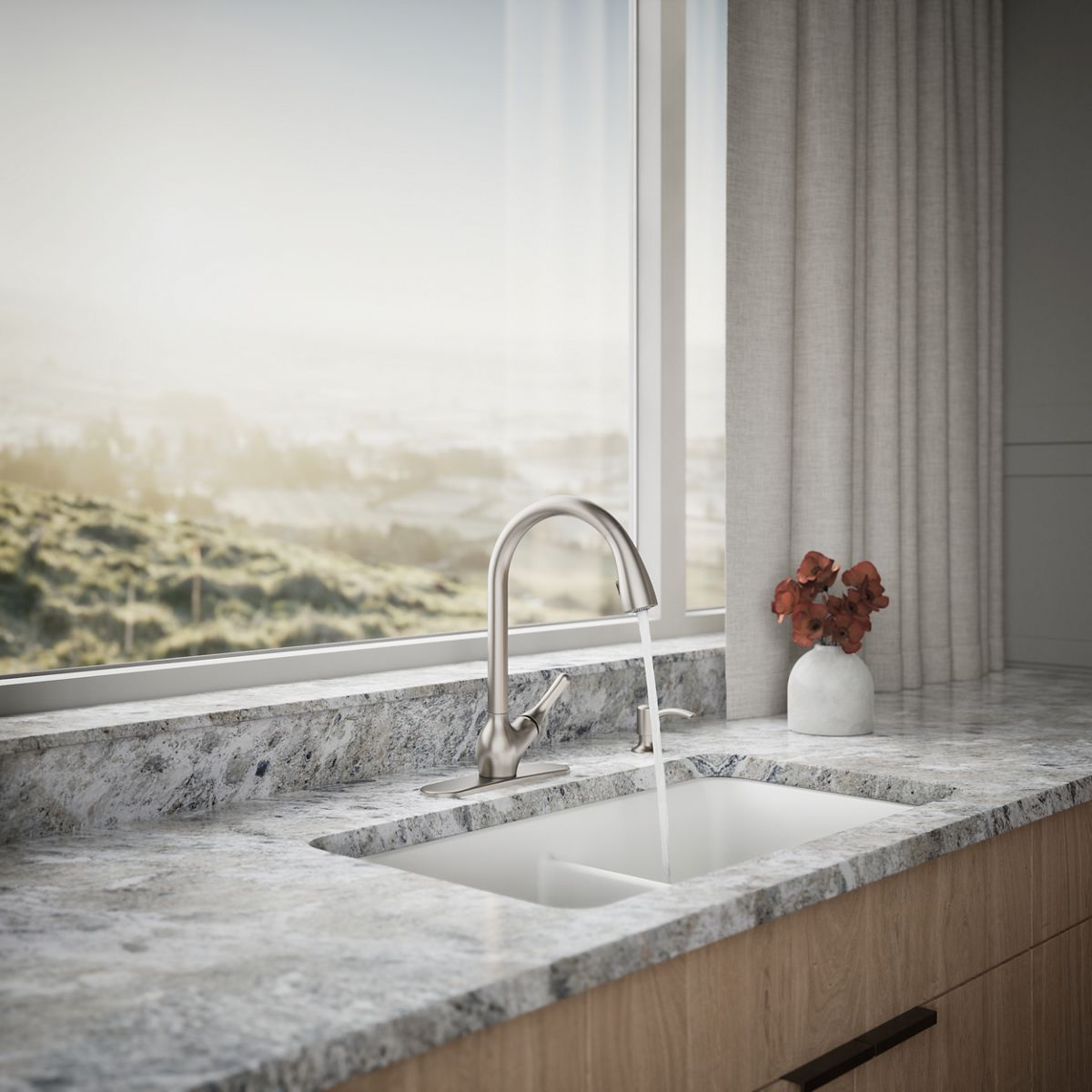 34415-barossa-touchless-pull-down-kitchen-faucet-with-soap-lotion-dispenser-4.jpg Barossa® Touchless pull-down kitchen faucet with soap/lotion dispenser