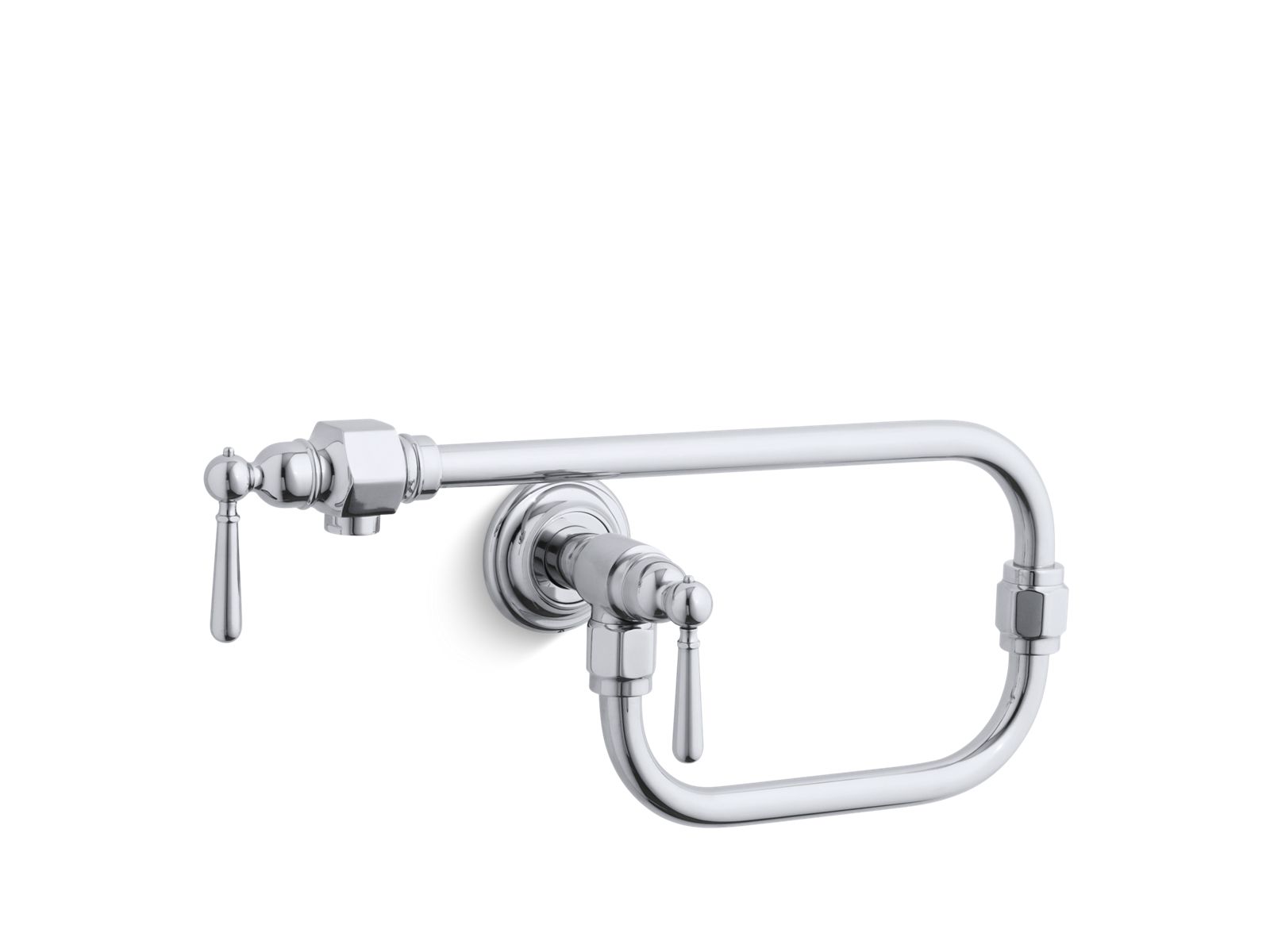 HiRise™ Single-hole wall-mount pot filler kitchen sink faucet with 24" extended spout and lever handle
