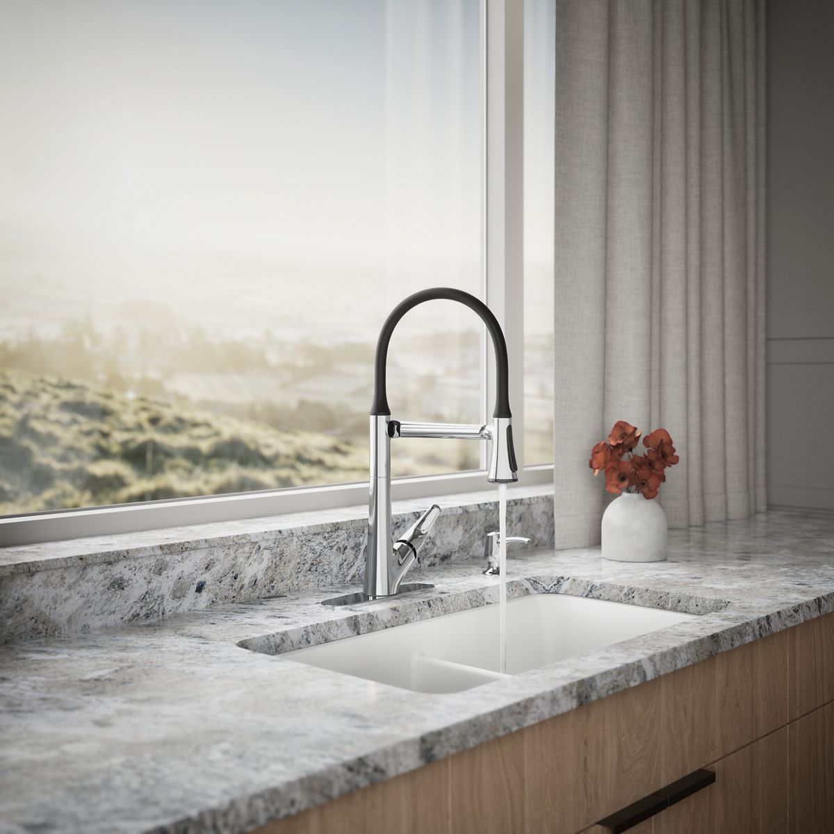 34570-arise-pull-down-kitchen-sink-faucet-with-two-function-sprayhead-7.jpg Arise® Pull-down kitchen sink faucet with two-function sprayhead