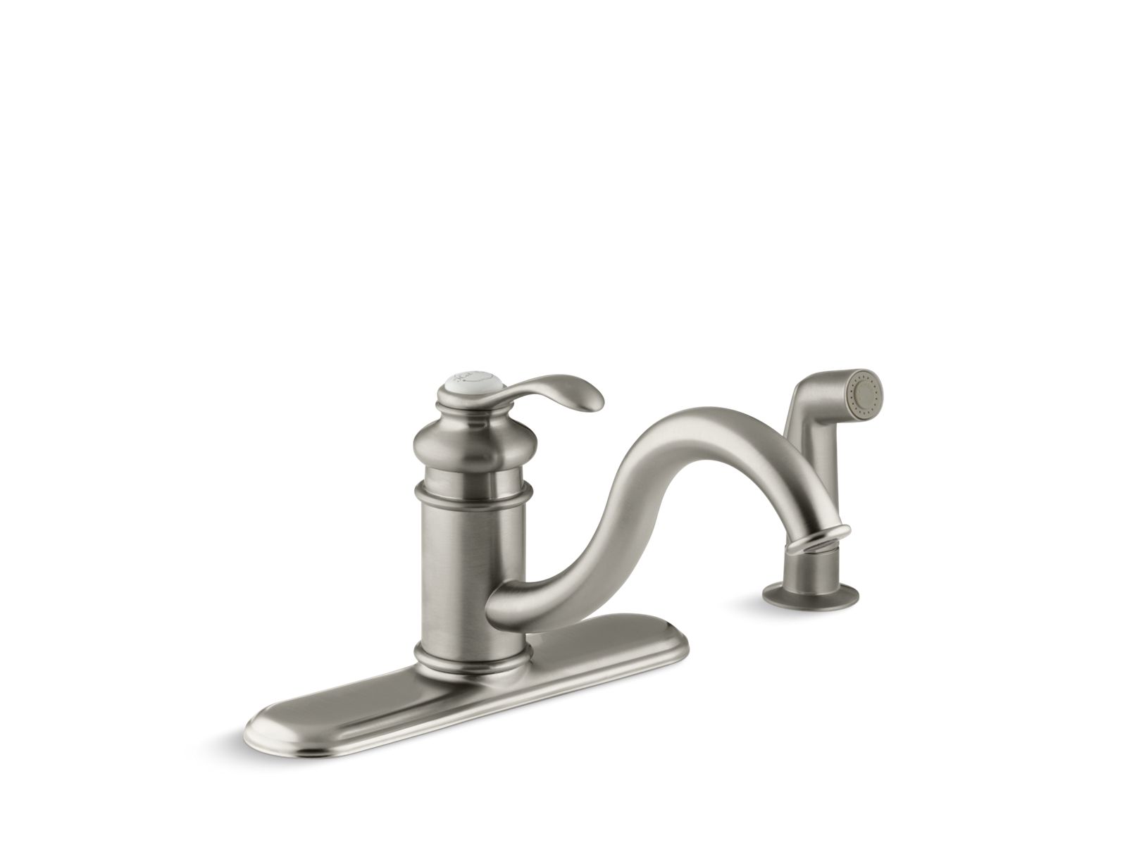 34639-fairfax-three-hole-kitchen-sink-faucet-with-9-spout-and-matching-finish-sidespray-2.jpg Fairfax® Three-hole kitchen sink faucet with 9" spout and matching finish sidespray