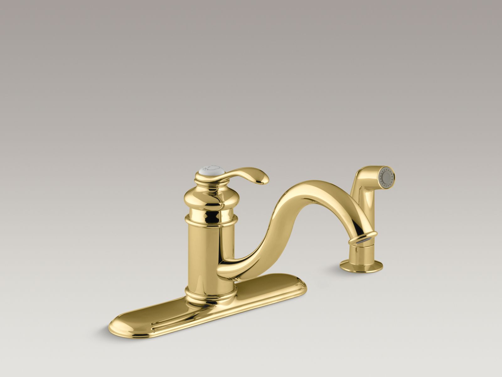34639-fairfax-three-hole-kitchen-sink-faucet-with-9-spout-and-matching-finish-sidespray-5.jpg Fairfax® Three-hole kitchen sink faucet with 9" spout and matching finish sidespray